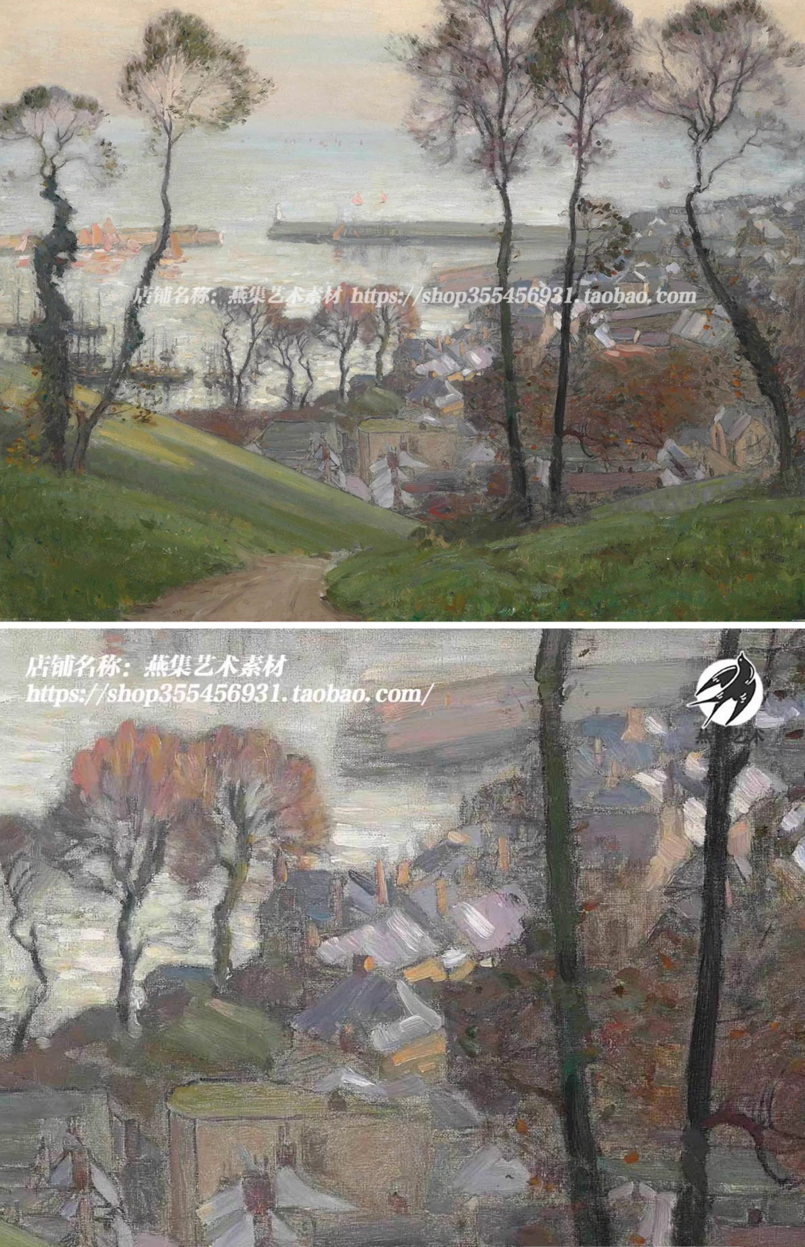 图片[7]-16幅，克劳德·弗朗西斯·巴里Claude Francis Barry风景画高清大图素材-美肚杀分享