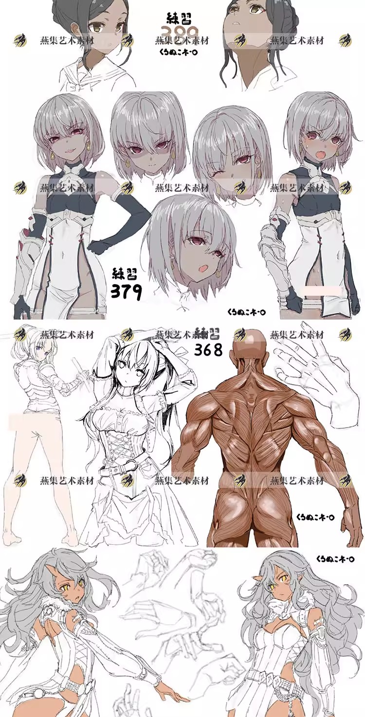 图片[6]-392幅，Konero人体结构透视基础手脚身体动作姿势造型动漫画绘画临摹素材-美肚杀分享