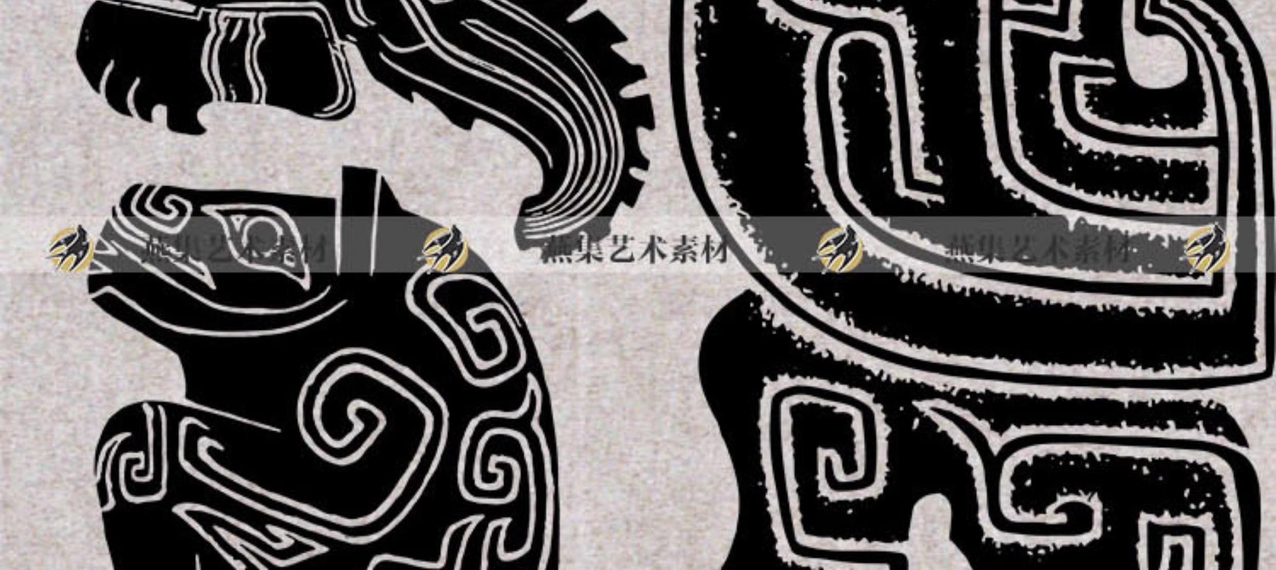 图片[5]-149款，三星堆商周朝青铜器图腾装饰纹样古代拓片器物AI矢量免扣设计素材-美肚杀分享