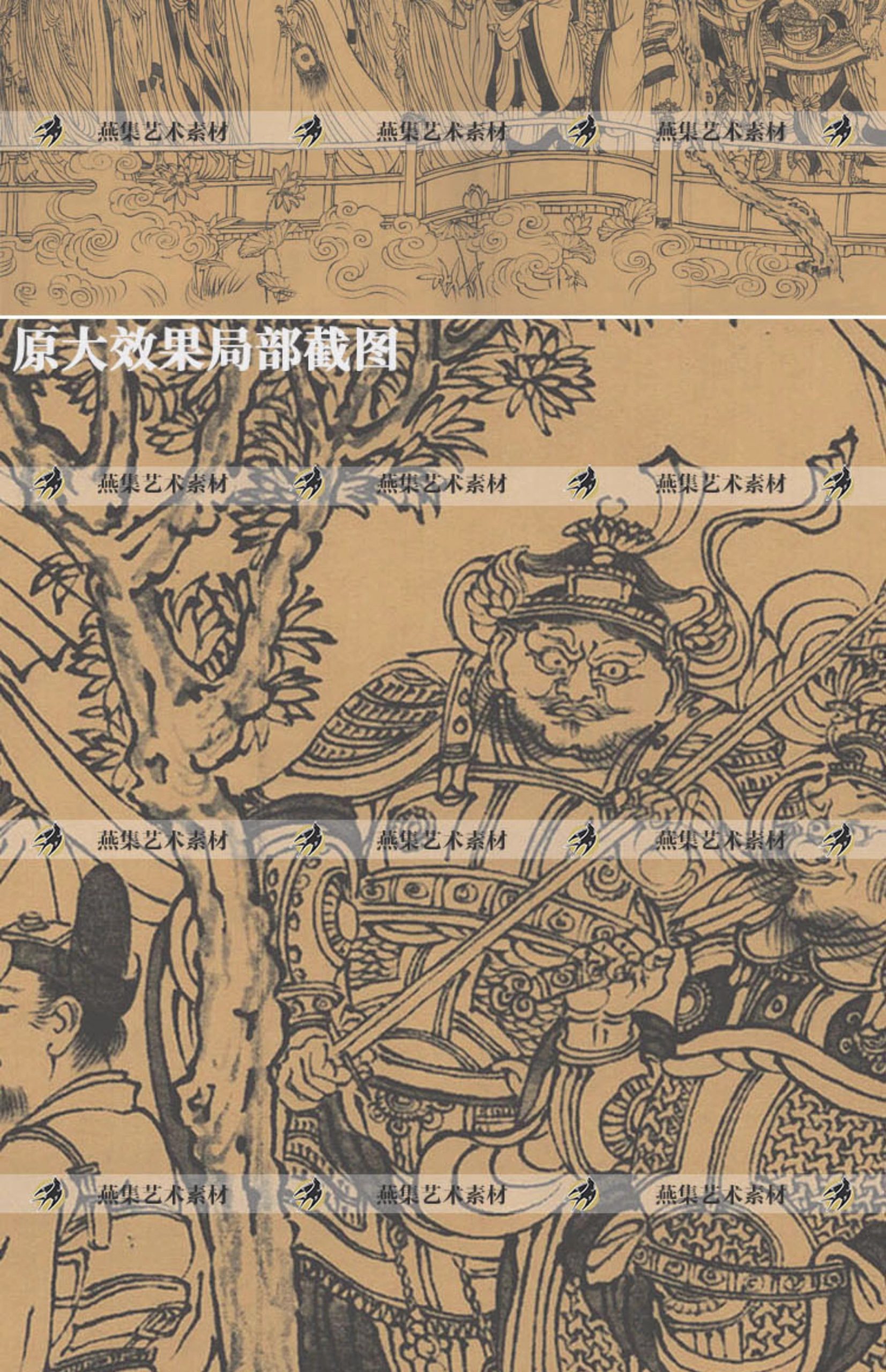 图片[6]-3幅，唐传吴道子八十七神仙卷线稿白描国画装饰打印高清电子版临摹素材-美肚杀分享