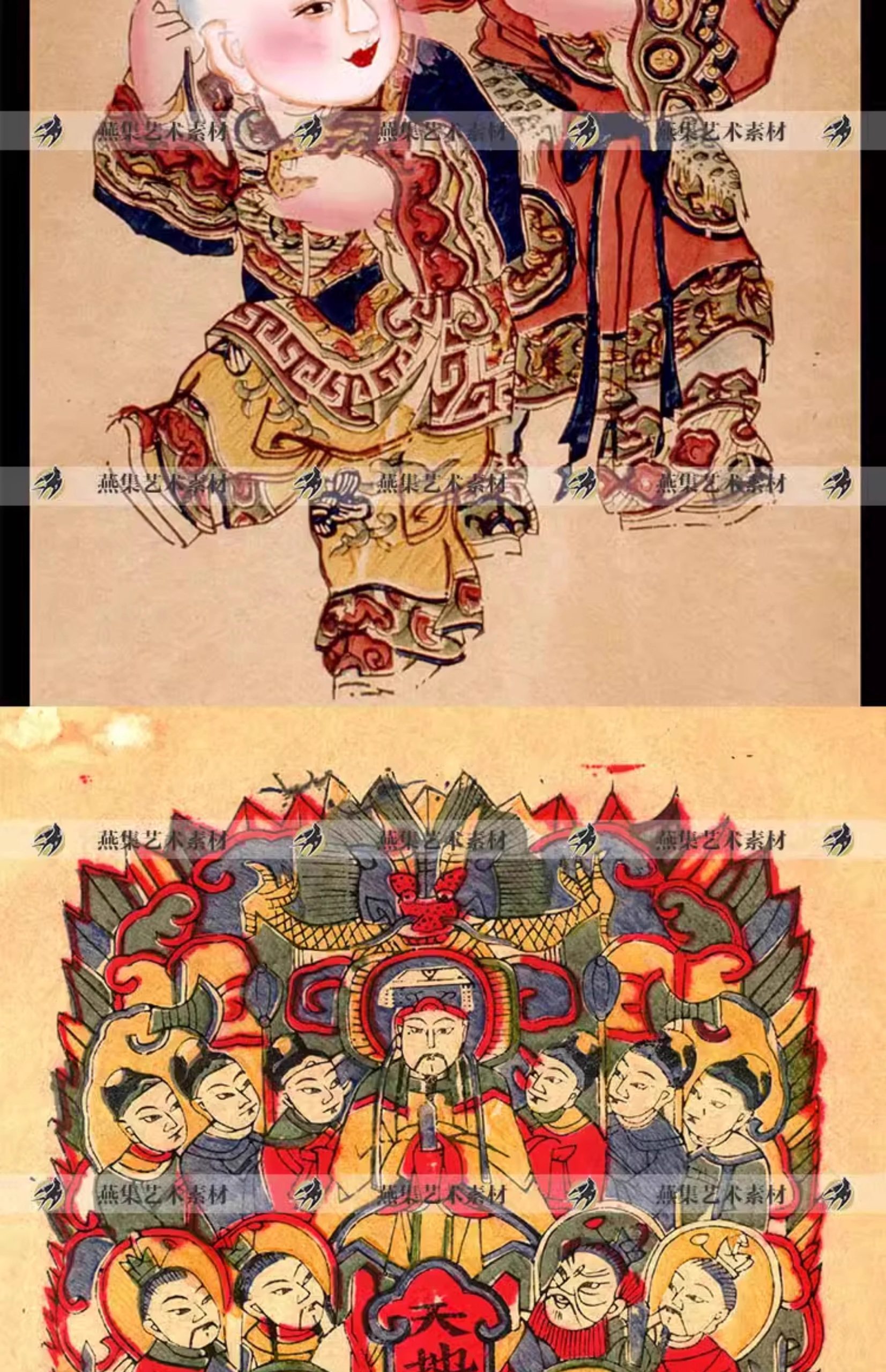 图片[6]-864幅，中国民间诸神仙版画传统民俗年画纸马线稿绘画设计图参考图片素材-美肚杀分享