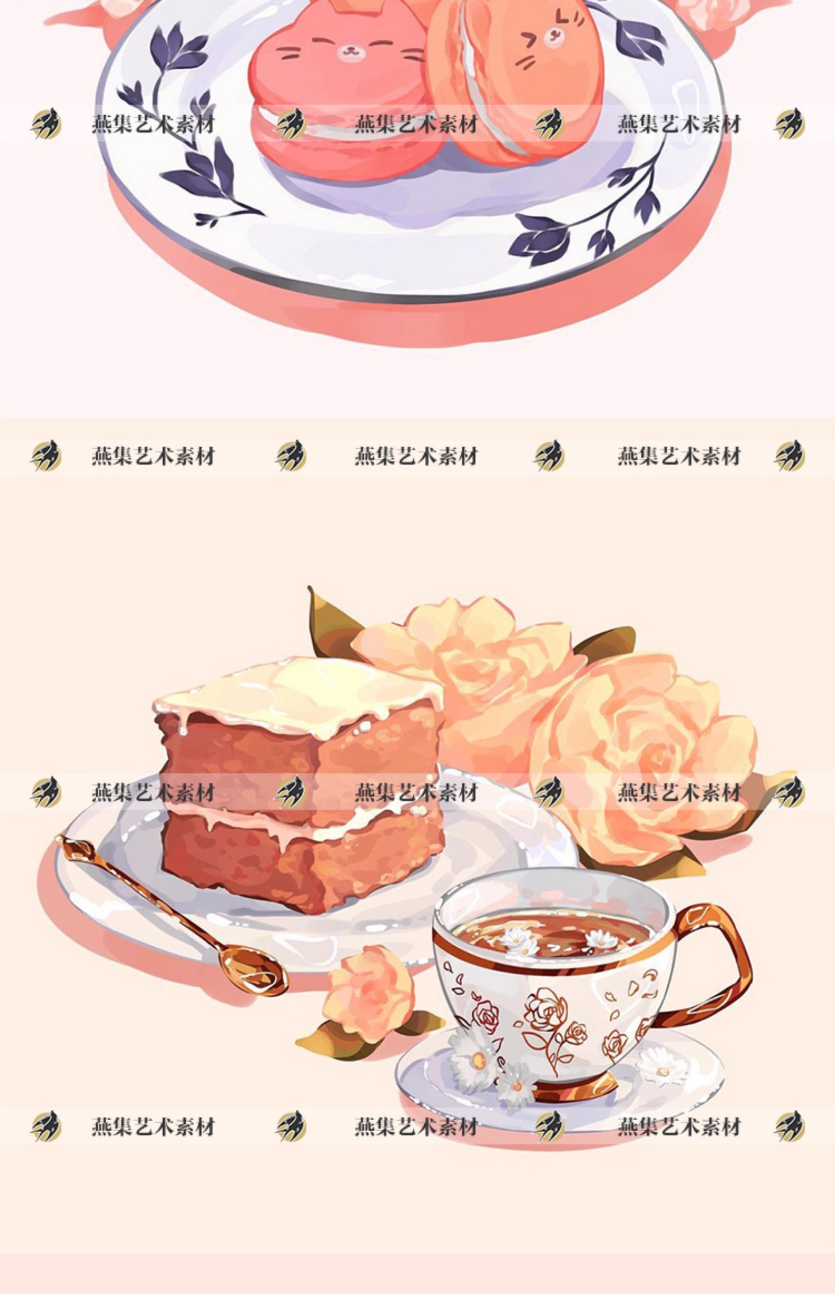 图片[6]-118幅，410水彩美食插画师mmumechii水彩插画美食寿司甜点菜品手绘素材-美肚杀分享