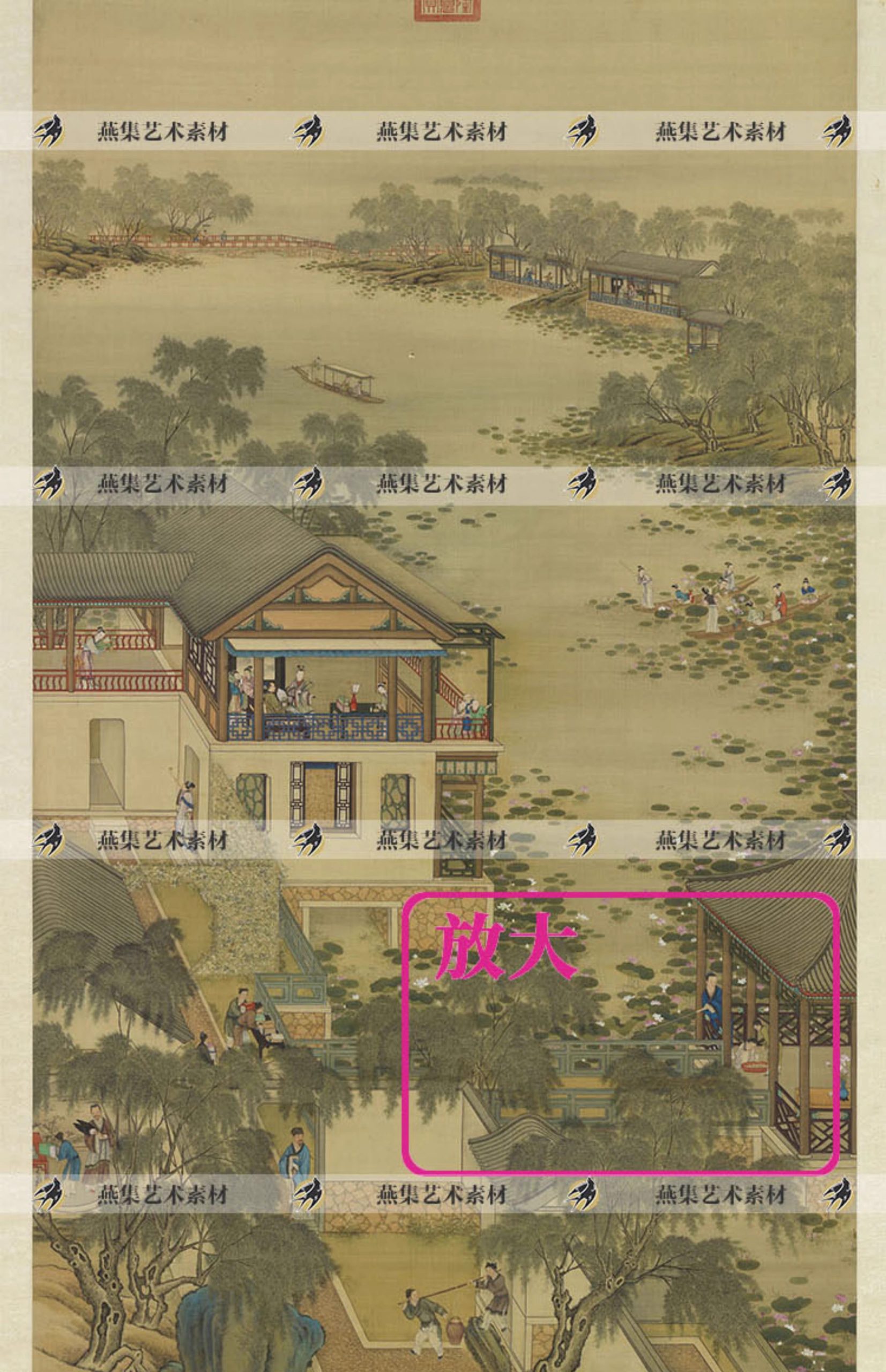 图片[6]-12幅，十二月令图古代民俗风俗端午龙舟赛时令节气绘画工笔画大图片素材-美肚杀分享