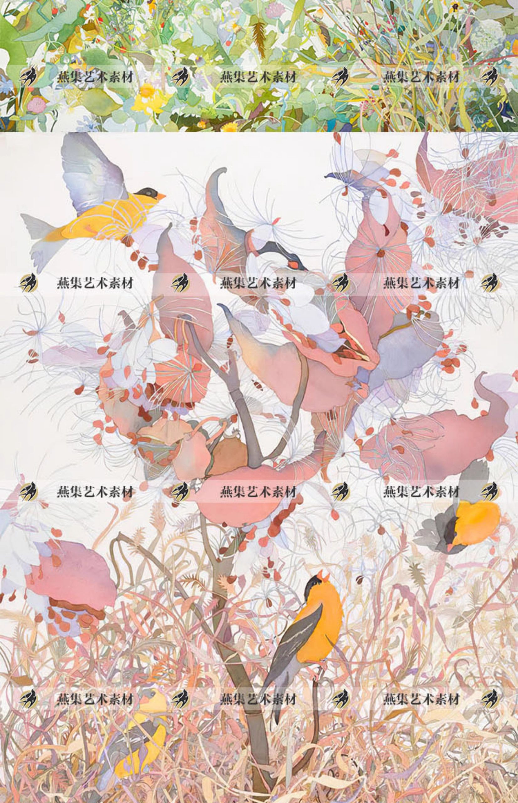 图片[6]-100幅，Joan Becker水彩作品集人物花卉100张电子版图片水彩插画临摹素材-美肚杀分享
