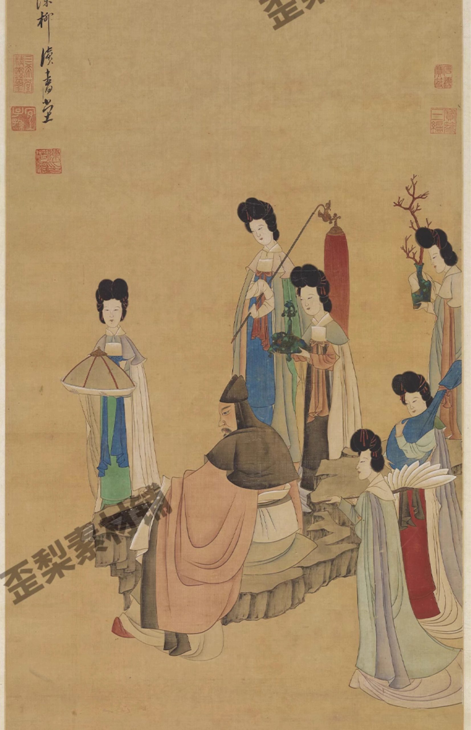 图片[7]-232幅，明 陈洪绶绘画作品合集 花鸟册荷花鸳鸯图蕉林酌酒图高清图片素材-美肚杀分享