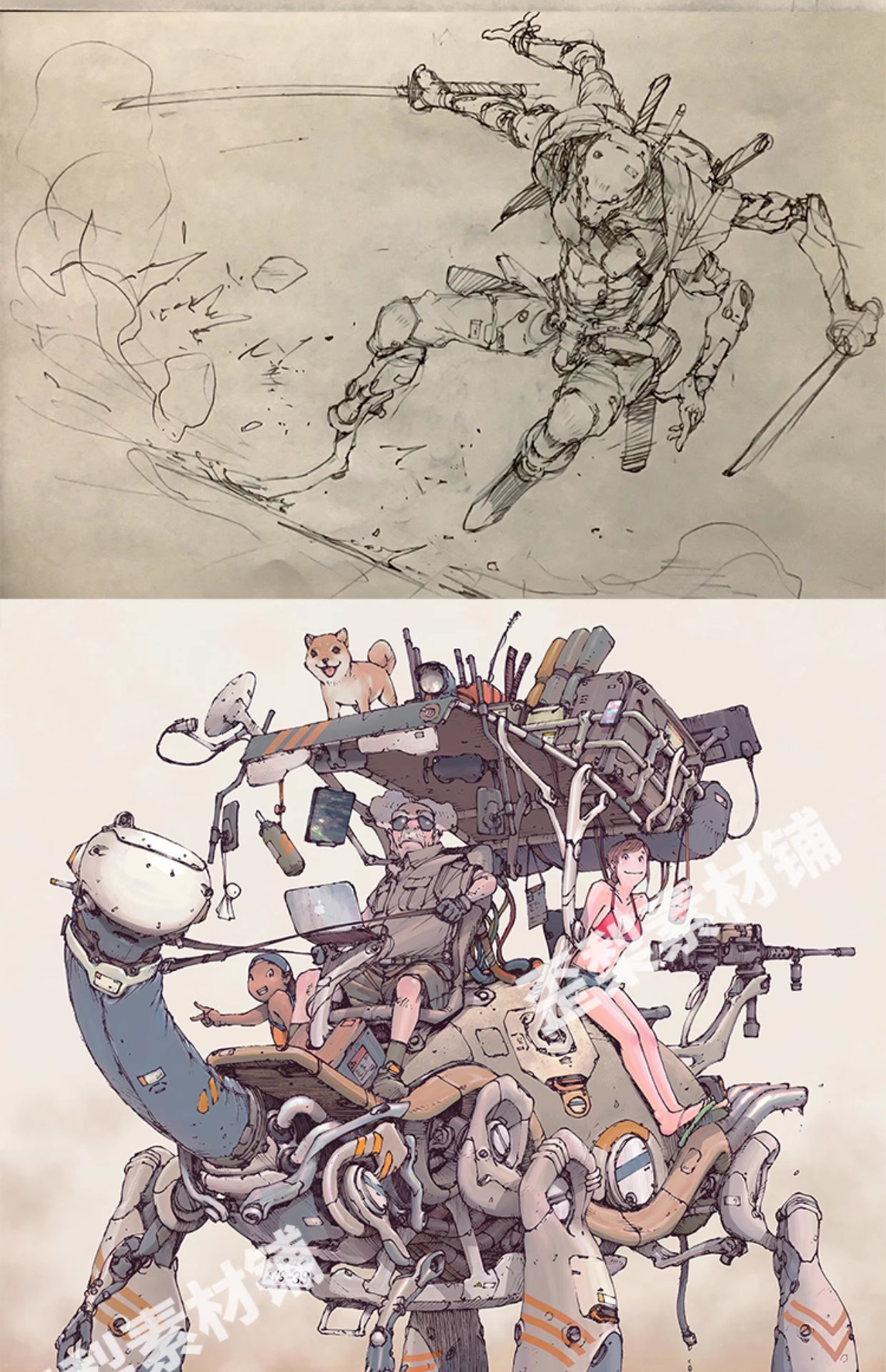 图片[7]-131张，线条大师 Akira Miyagawa绘画 插画线稿草稿等美术电子图片参考-美肚杀分享