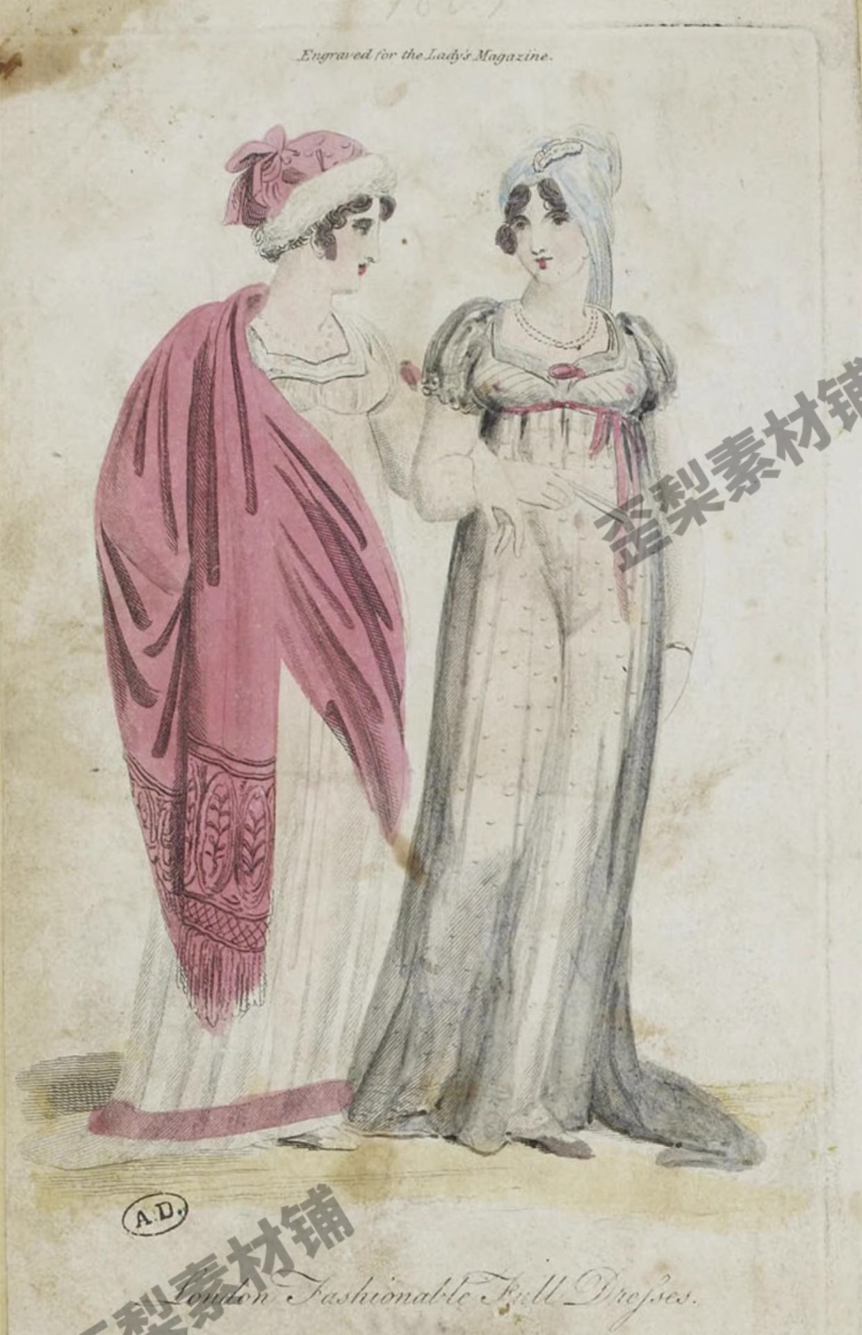 图片[7]-120幅，FashionPlates1804-1805欧美时装手账电子版图片素材junk journal-美肚杀分享