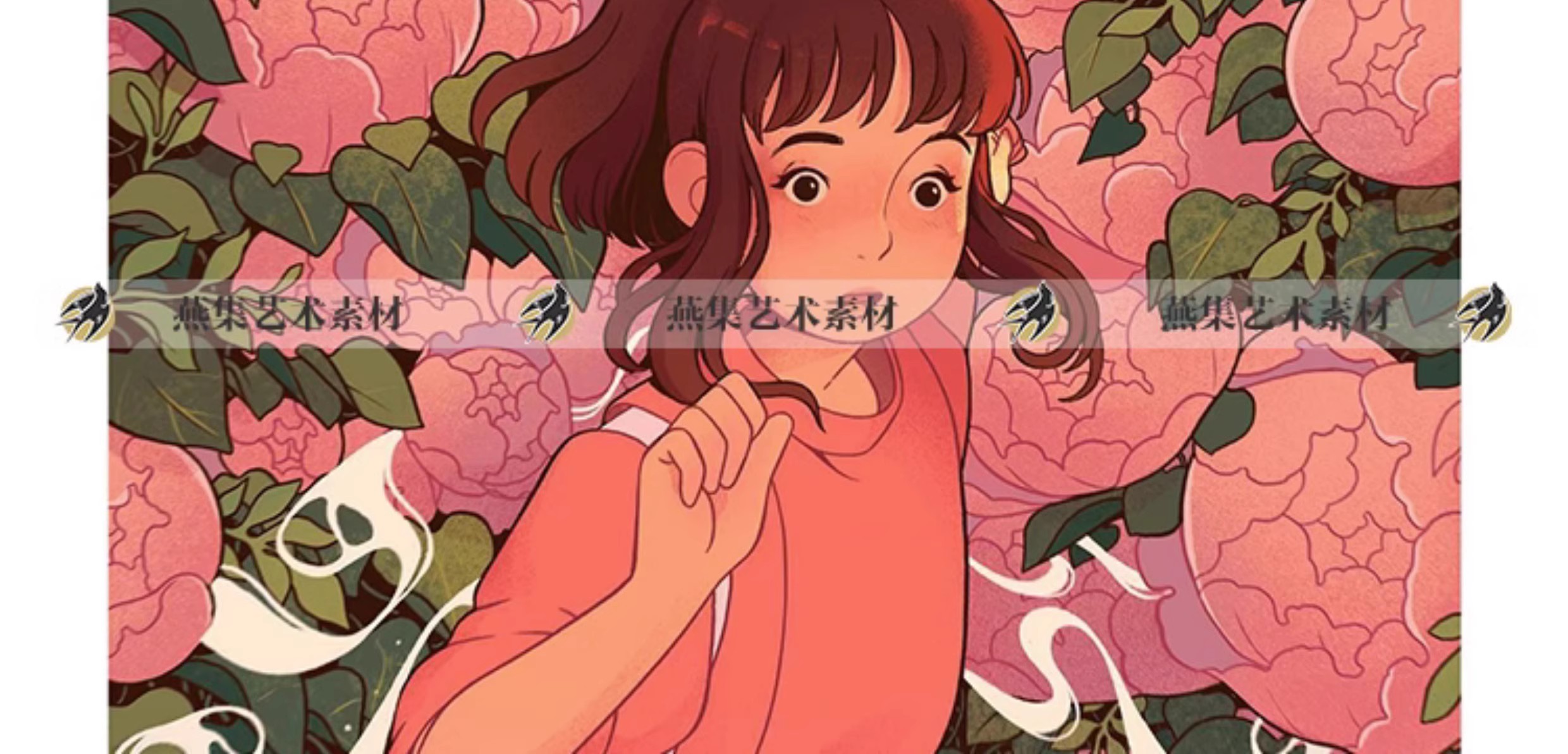 图片[7]-520幅，734卡通复古色调人物插画植物花卉小动物插画作品临摹参考素材图-美肚杀分享