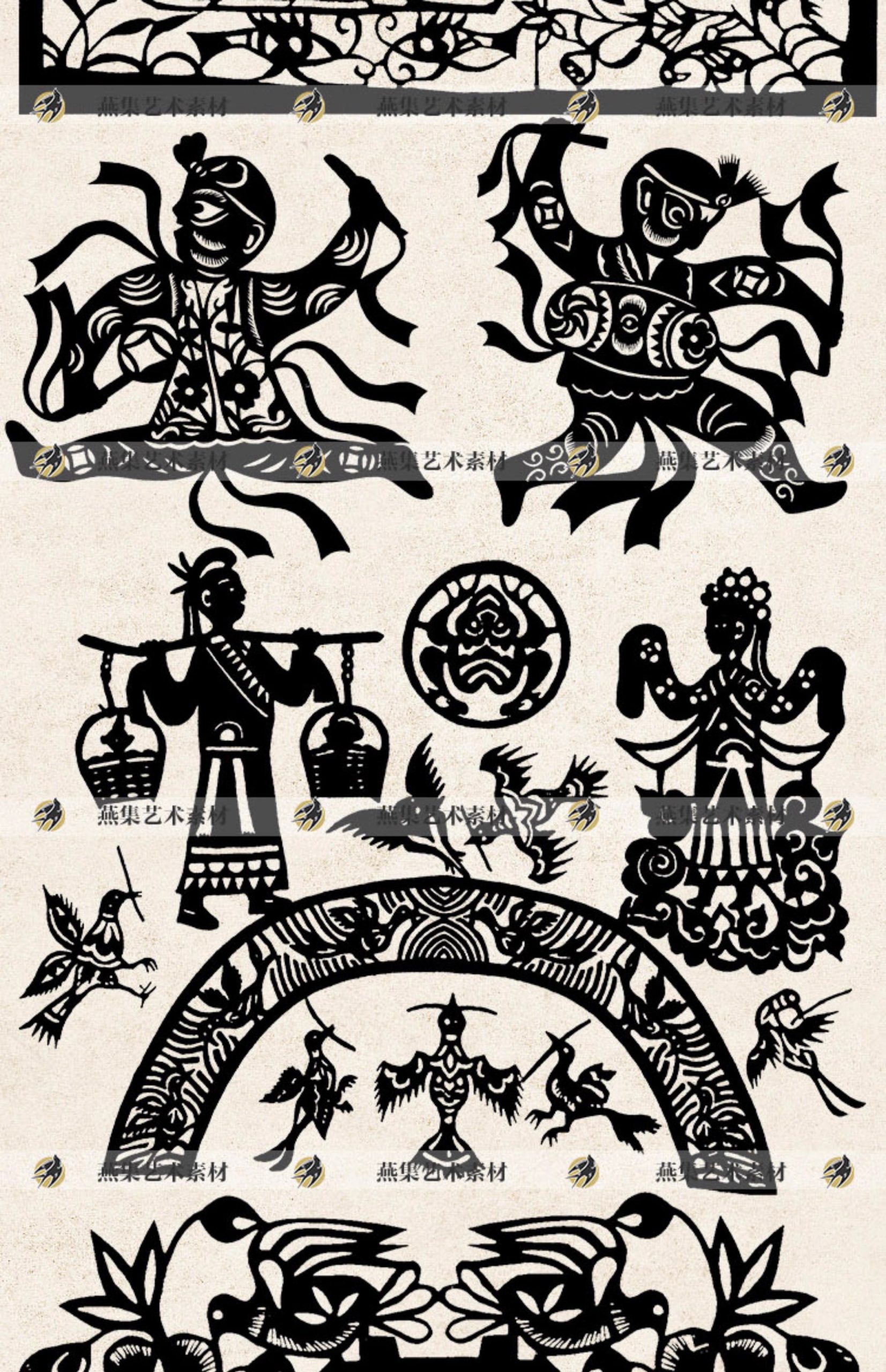 图片[8]-3797幅，中国风传统民间剪纸手工刻纸图样图案非遗文化AI矢量PNG设计素材-美肚杀分享