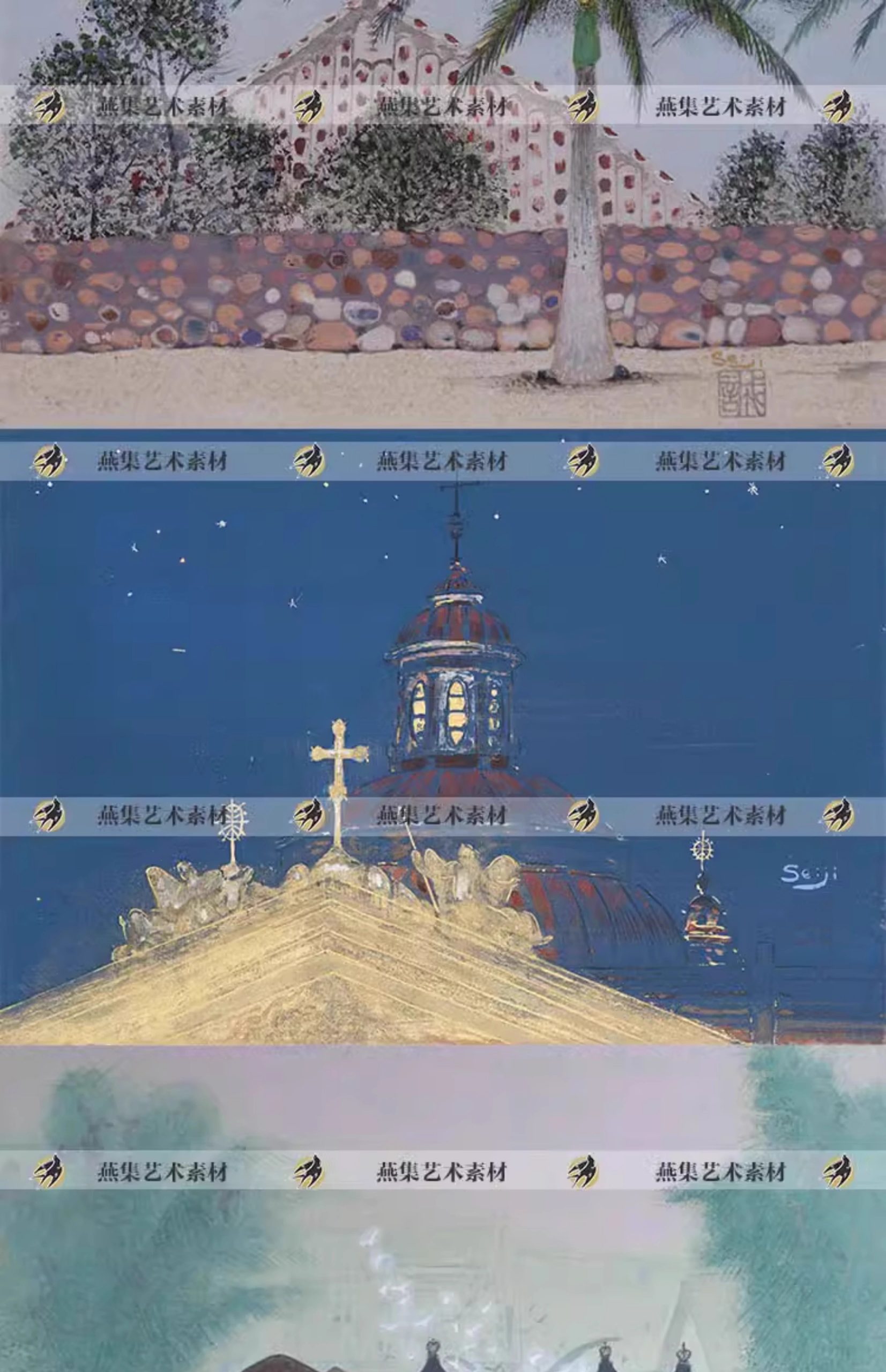 图片[8]-177幅，吉村诚司岩彩画集 日本和风唯美梦幻风景静物插画电子图片素材-美肚杀分享