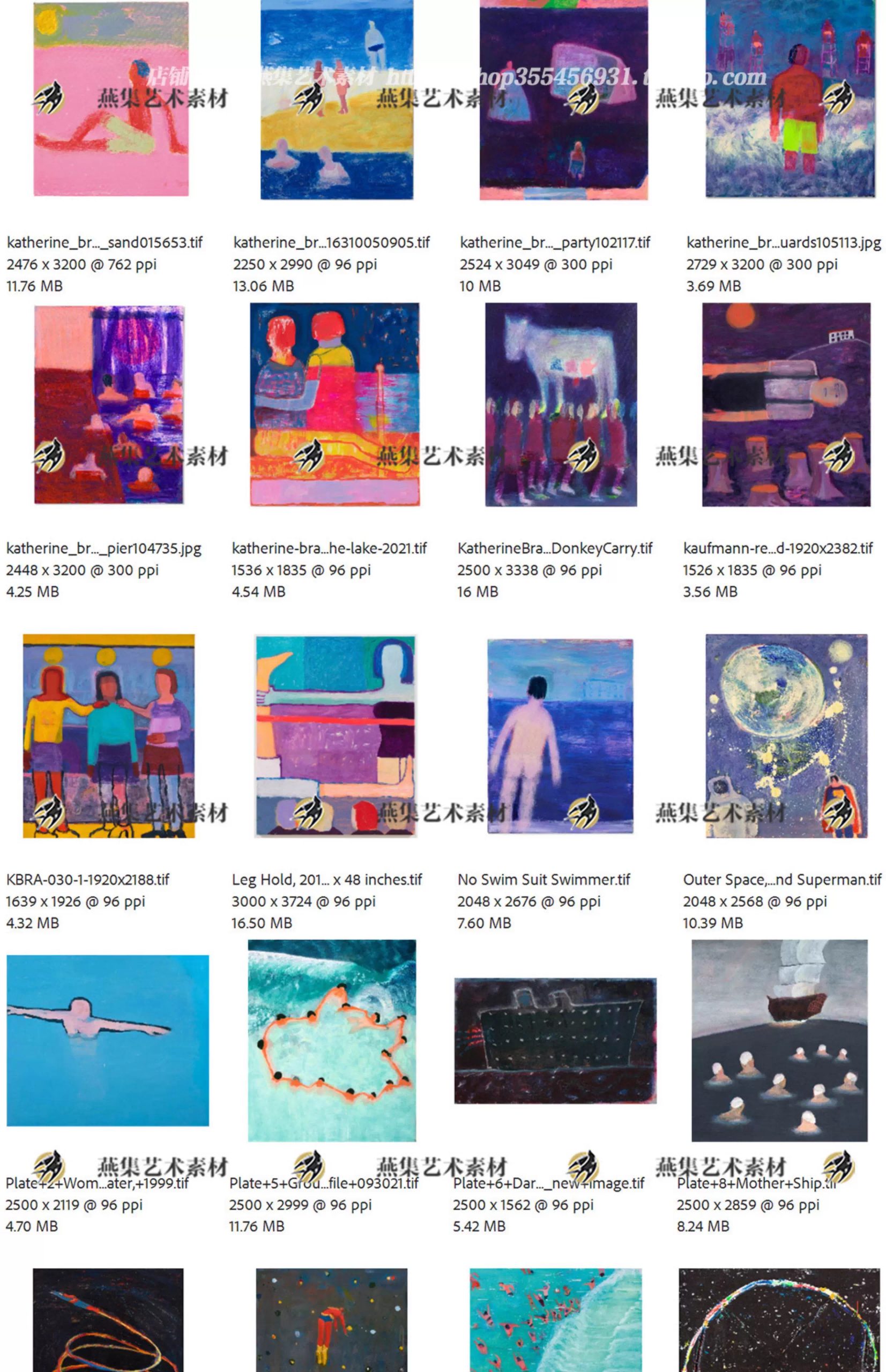 图片[10]-94幅，凯瑟琳布拉德福德Katherine Bradford抽象油画画芯参考电子图素材-美肚杀分享