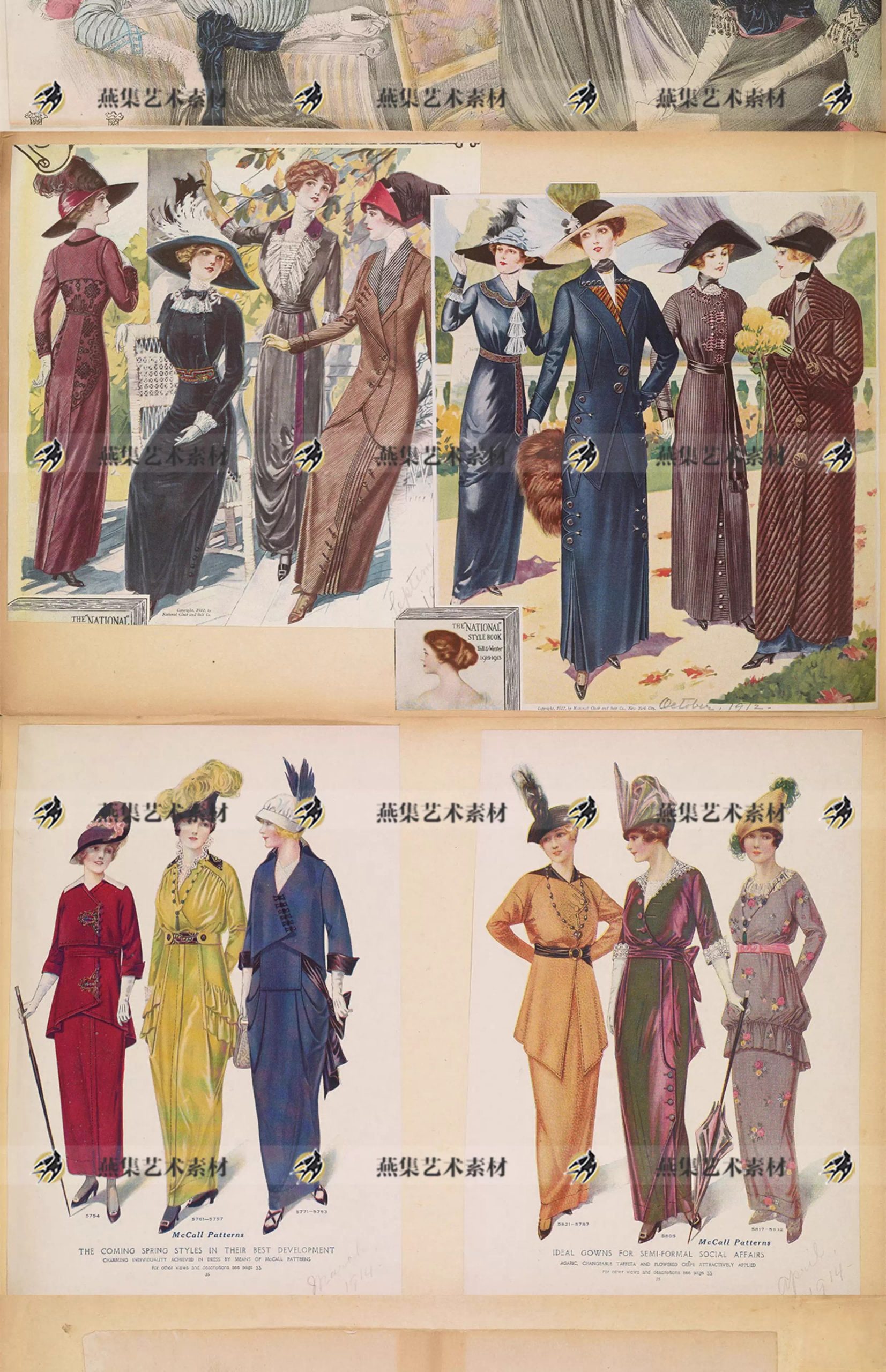 图片[10]-271幅，18至19世纪欧美时尚服饰欧洲复古服装参考临摹资料电子图手账素材-美肚杀分享