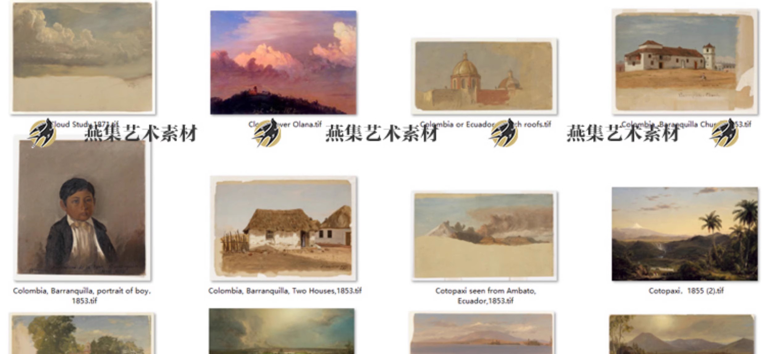 图片[9]-115幅，弗雷德里克·埃德温·丘奇Edwin Church风景油画高清电子图片素材-美肚杀分享