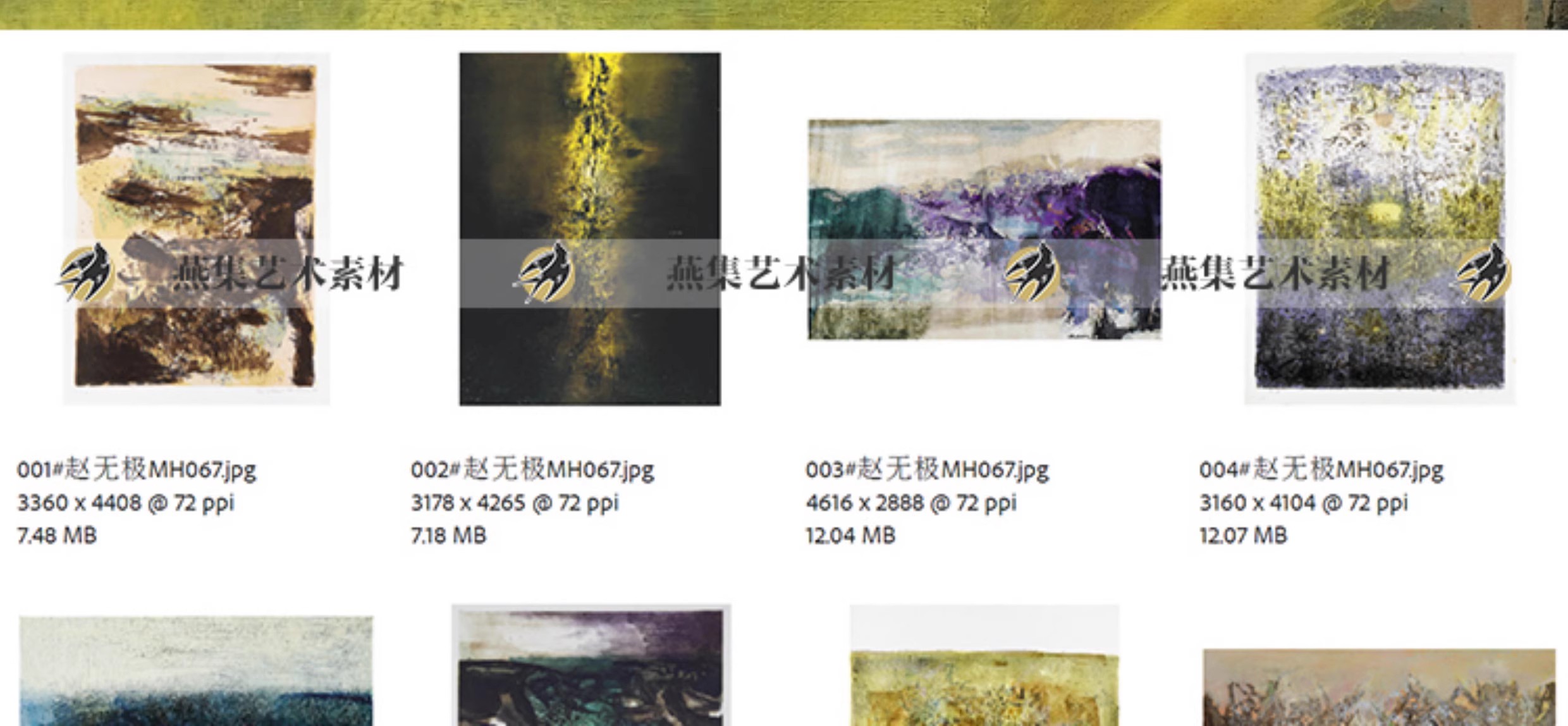 图片[9]-184幅，赵无极油画作品装饰画芯喷绘打印艺术抽象绘画参考教学临摹素材-美肚杀分享