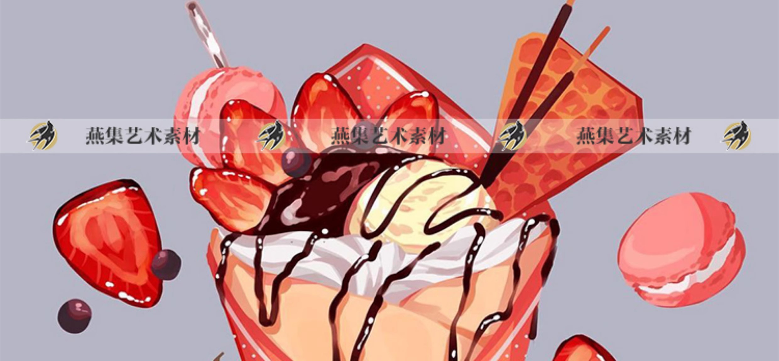 图片[9]-118幅，410水彩美食插画师mmumechii水彩插画美食寿司甜点菜品手绘素材-美肚杀分享
