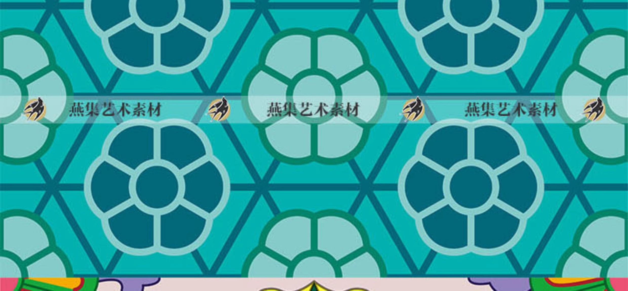 图片[9]-79幅，中国风古典中式民间民族复古传统无缝花纹背景包装底纹AI矢量素材-美肚杀分享