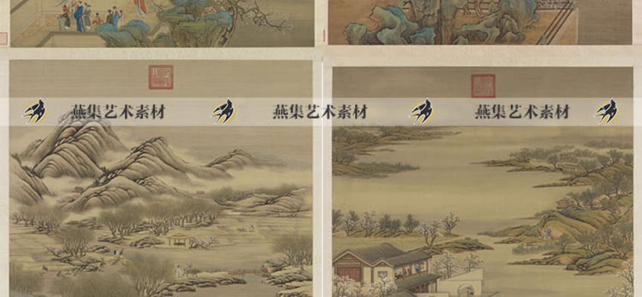 图片[9]-12幅，十二月令图古代民俗风俗端午龙舟赛时令节气绘画工笔画大图片素材-美肚杀分享