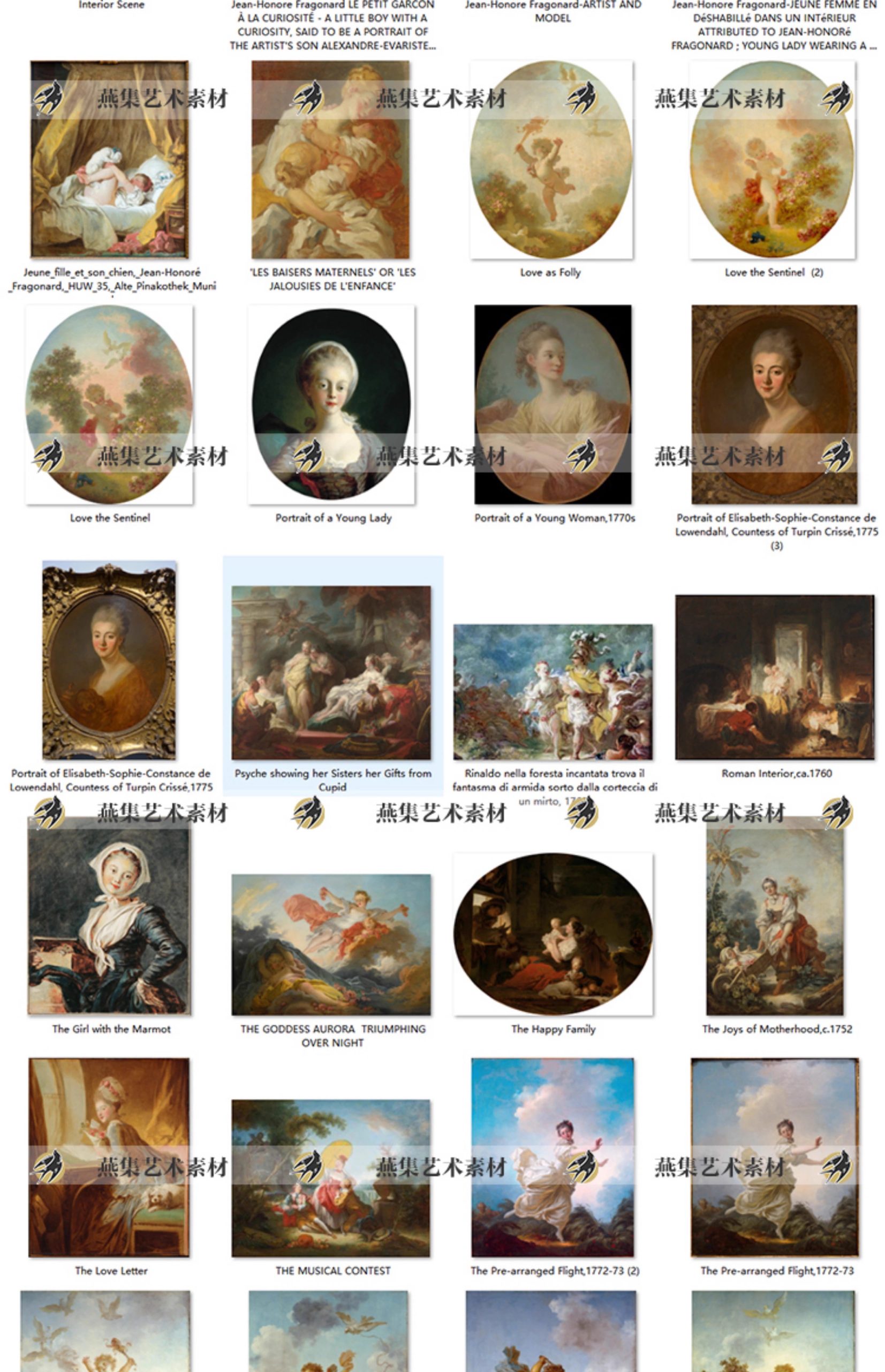 图片[10]-92幅，弗拉戈纳尔油画合集 西方洛可可人物风景高清电子版图片临摹素材-美肚杀分享