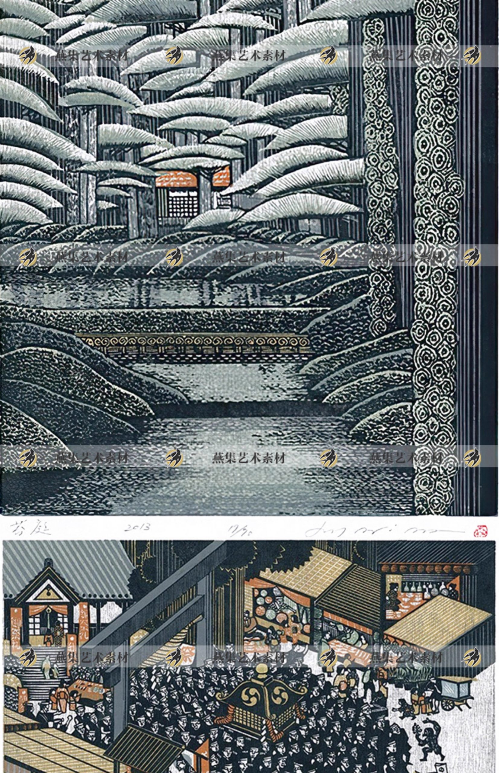 图片[10]-185幅，雷森村Ray Morimura日本木版画浮世绘风景装饰画木刻参考图片素材-美肚杀分享