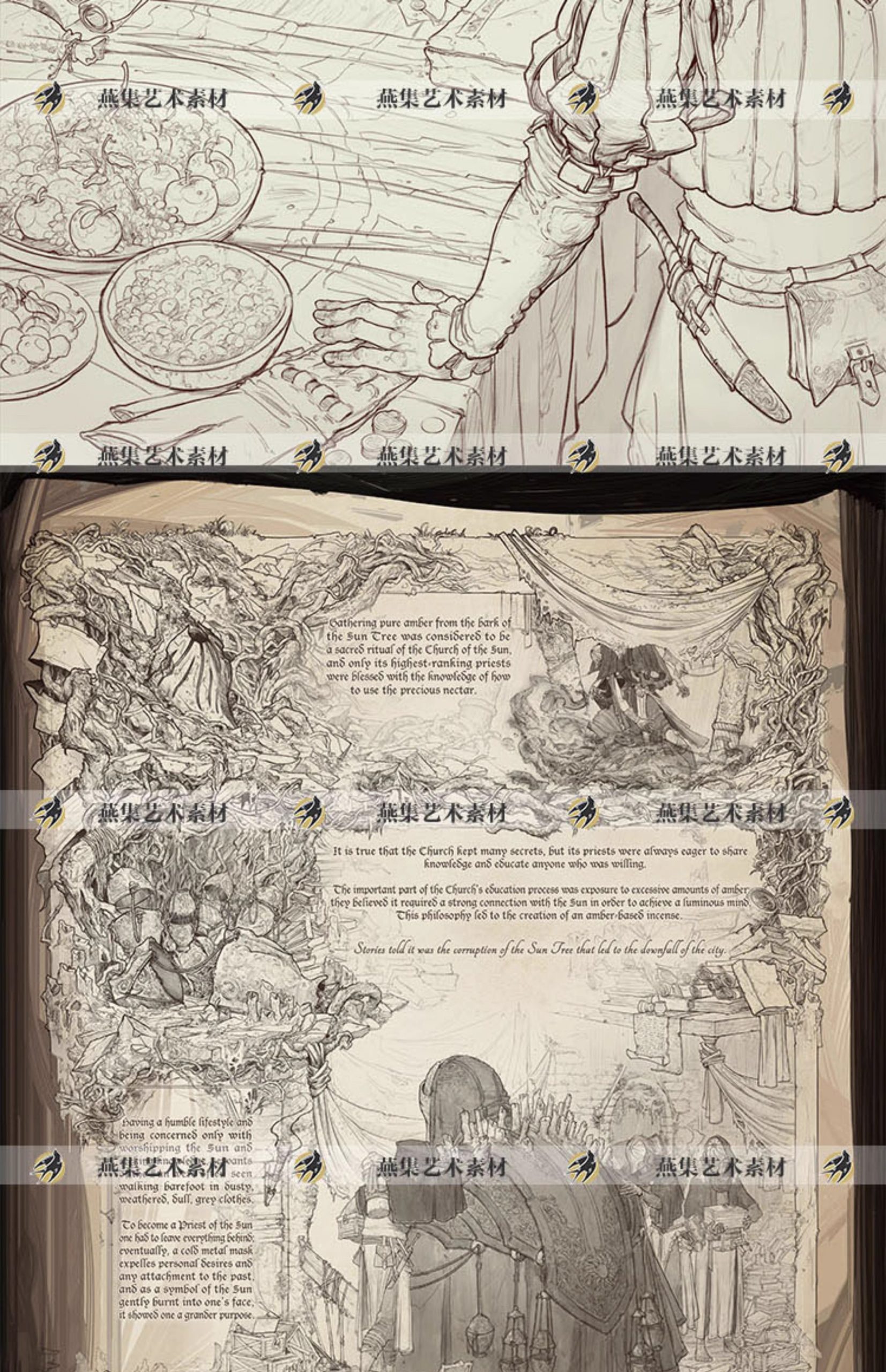 图片[10]-225幅，Timofey Stepanov线稿手绘上色流程图原画 PS绘画笔刷psd高清素材-美肚杀分享
