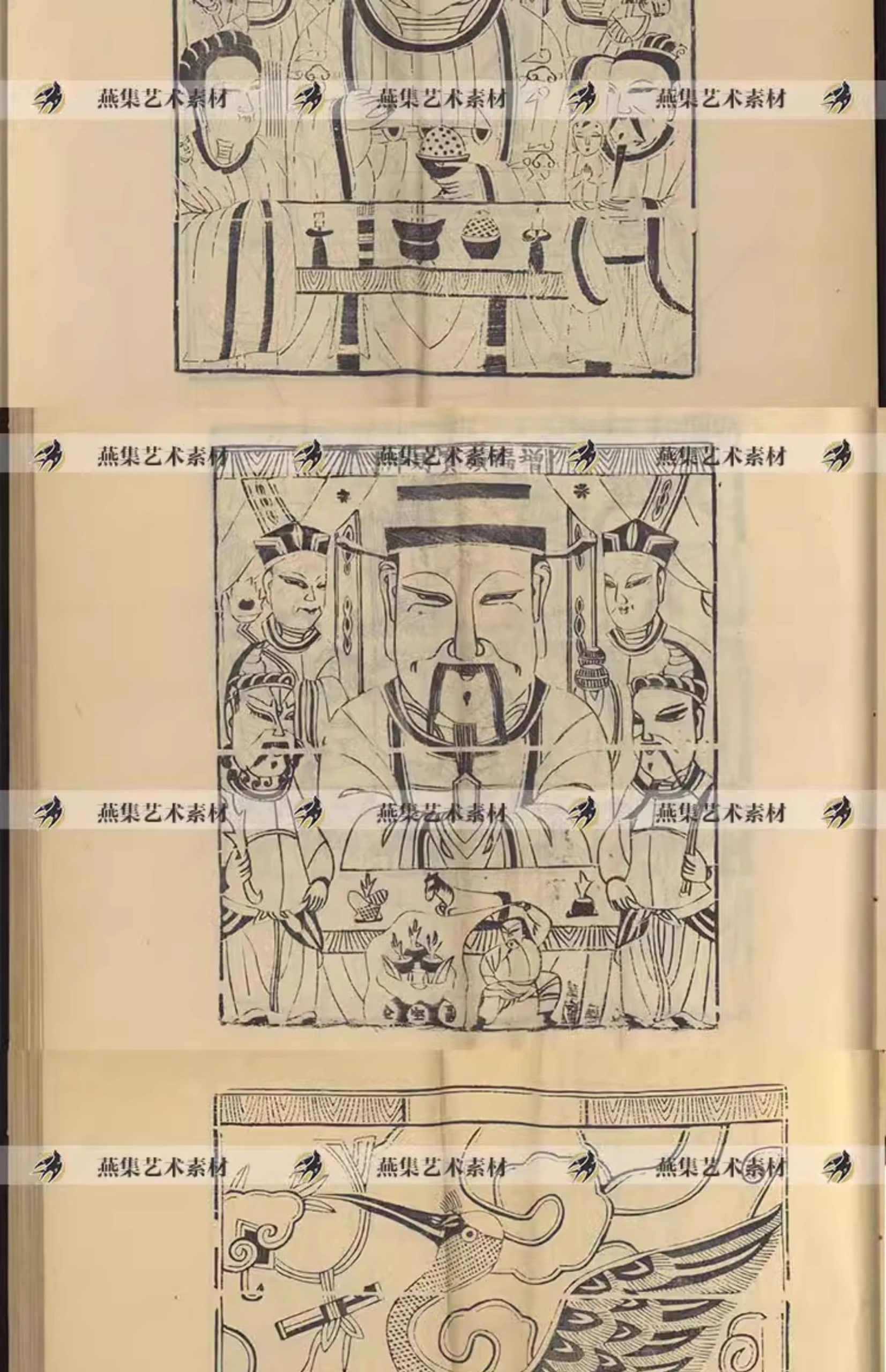 图片[10]-864幅，中国民间诸神仙版画传统民俗年画纸马线稿绘画设计图参考图片素材-美肚杀分享