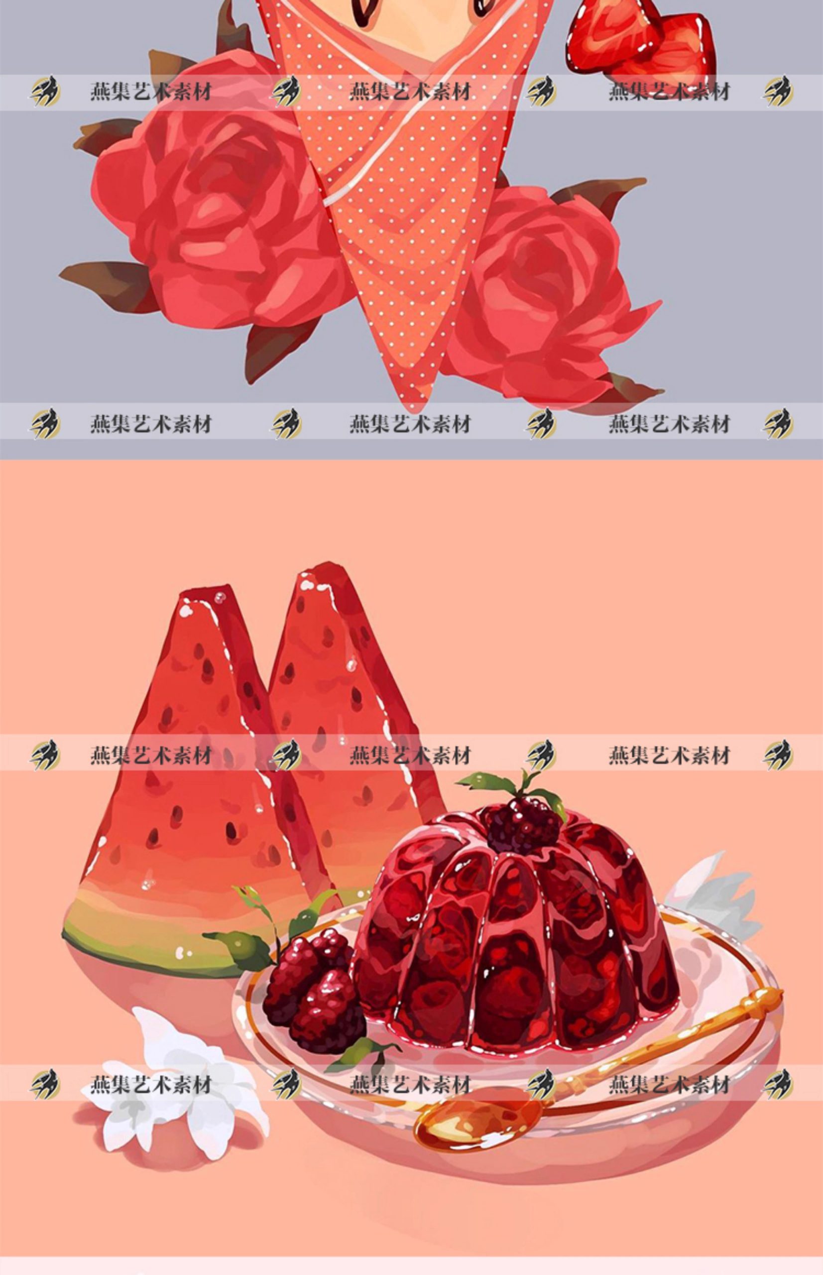 图片[10]-118幅，410水彩美食插画师mmumechii水彩插画美食寿司甜点菜品手绘素材-美肚杀分享