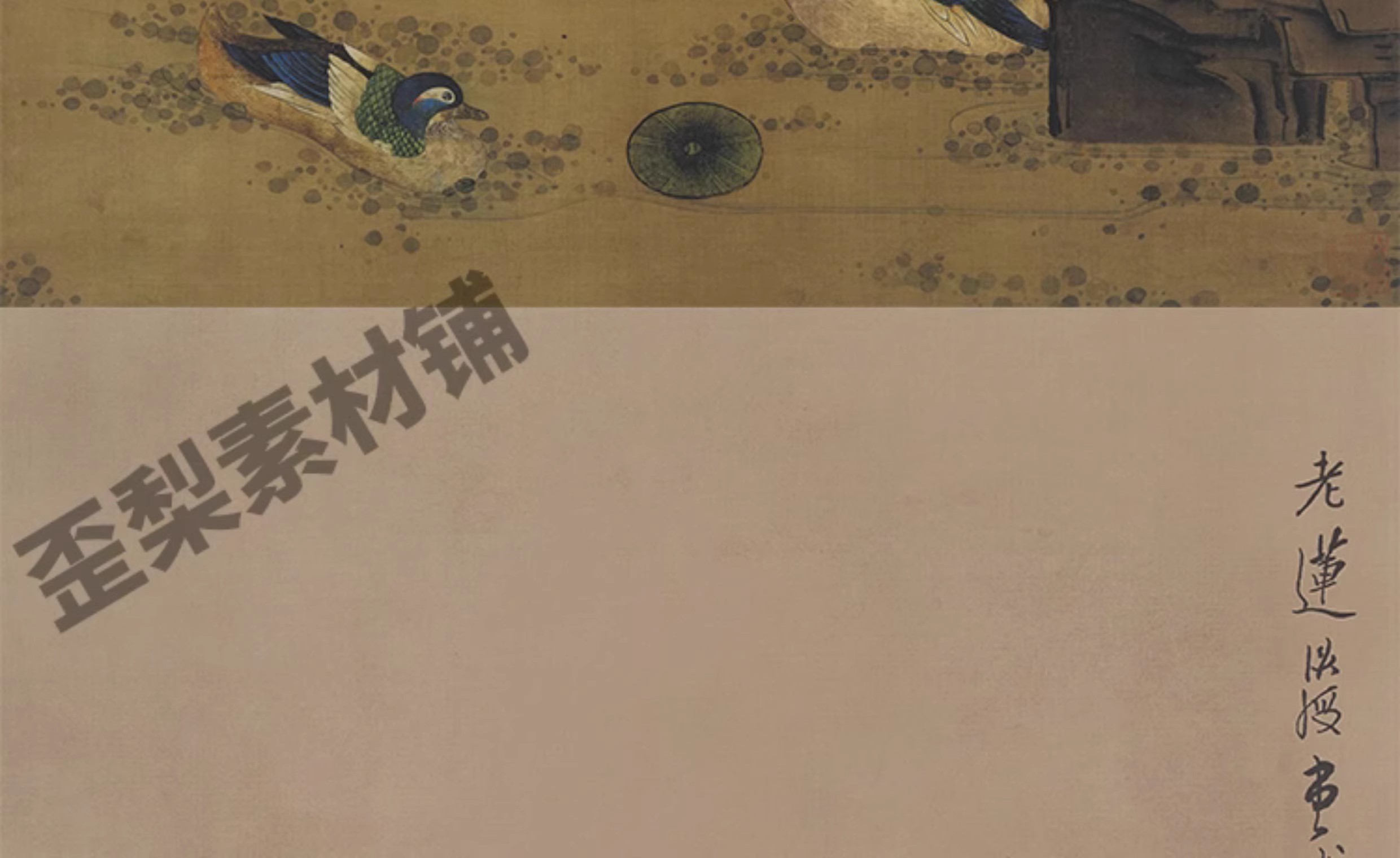 图片[10]-232幅，明 陈洪绶绘画作品合集 花鸟册荷花鸳鸯图蕉林酌酒图高清图片素材-美肚杀分享