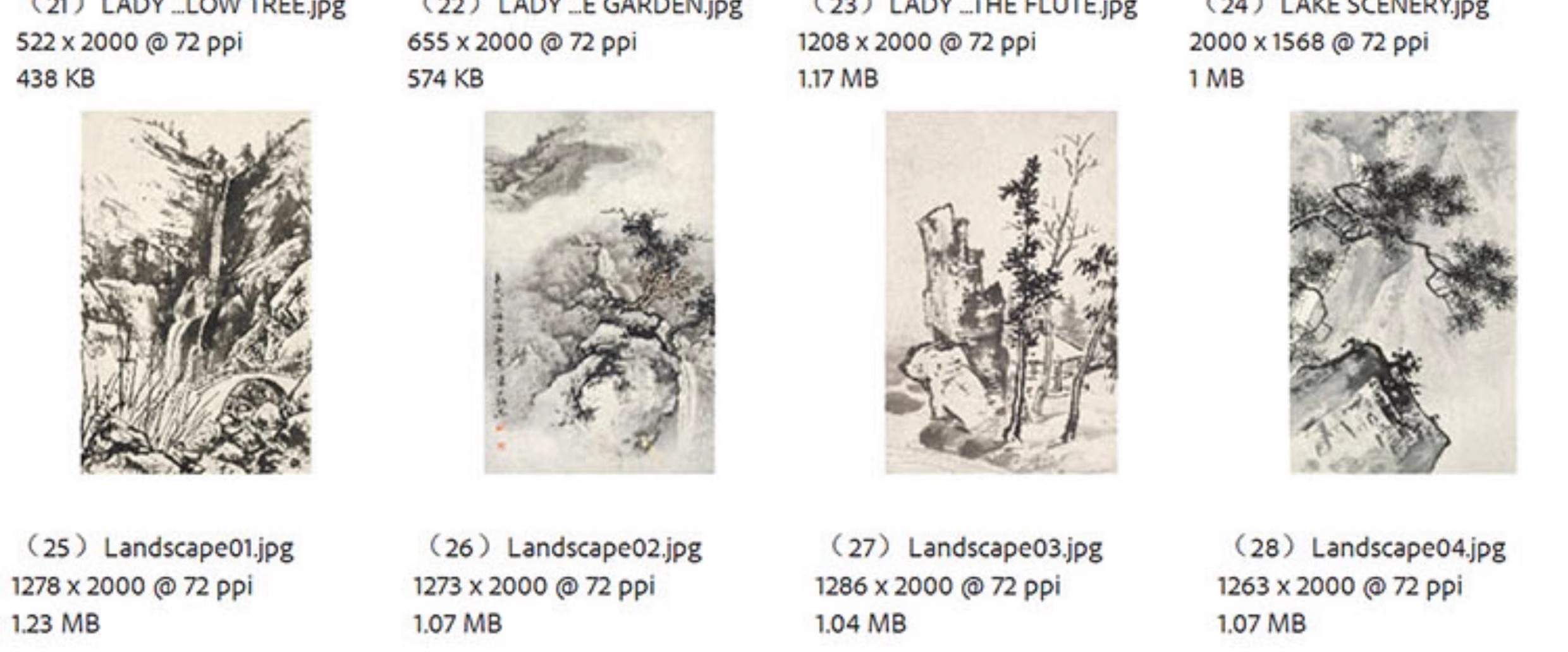 图片[11]-陈少梅绘画合集 国画工笔花鸟人物风景静物素材 69幅高清电子版-美肚杀分享