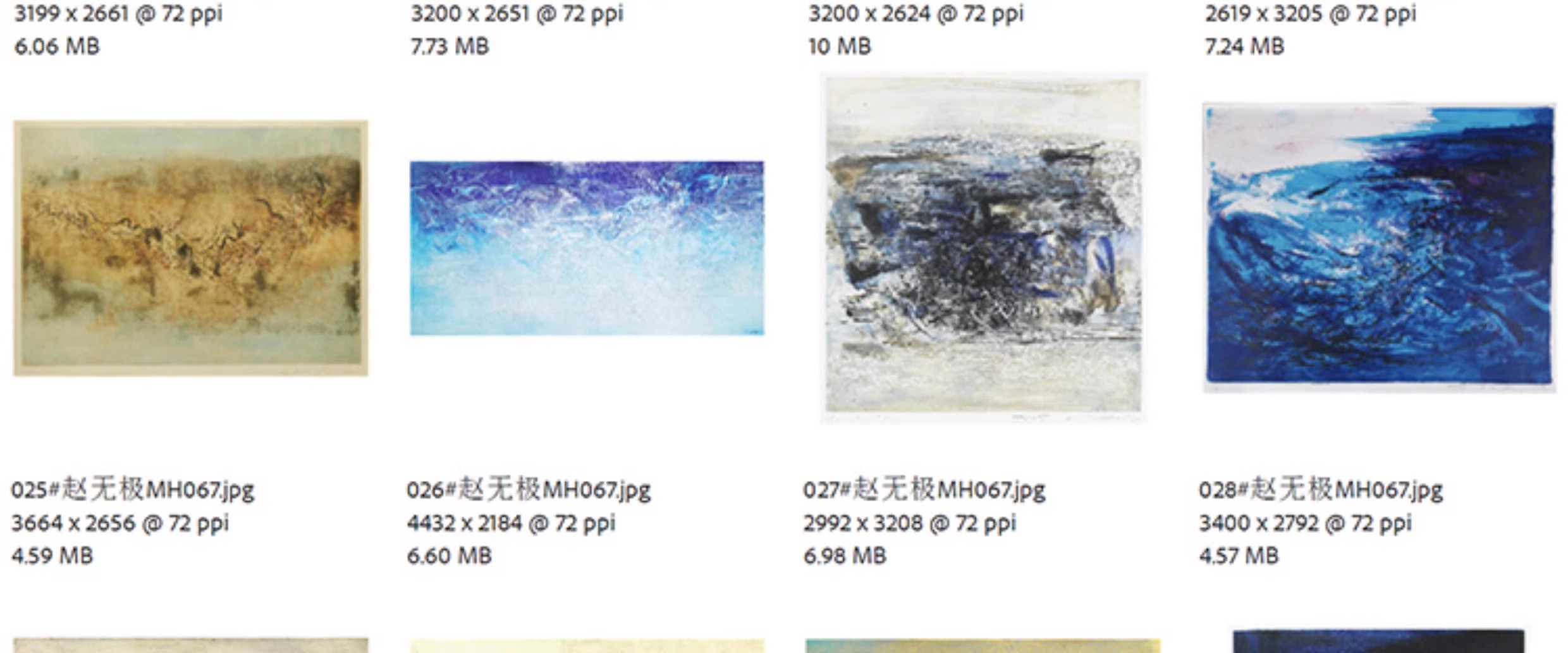 图片[11]-184幅，赵无极油画作品装饰画芯喷绘打印艺术抽象绘画参考教学临摹素材-美肚杀分享