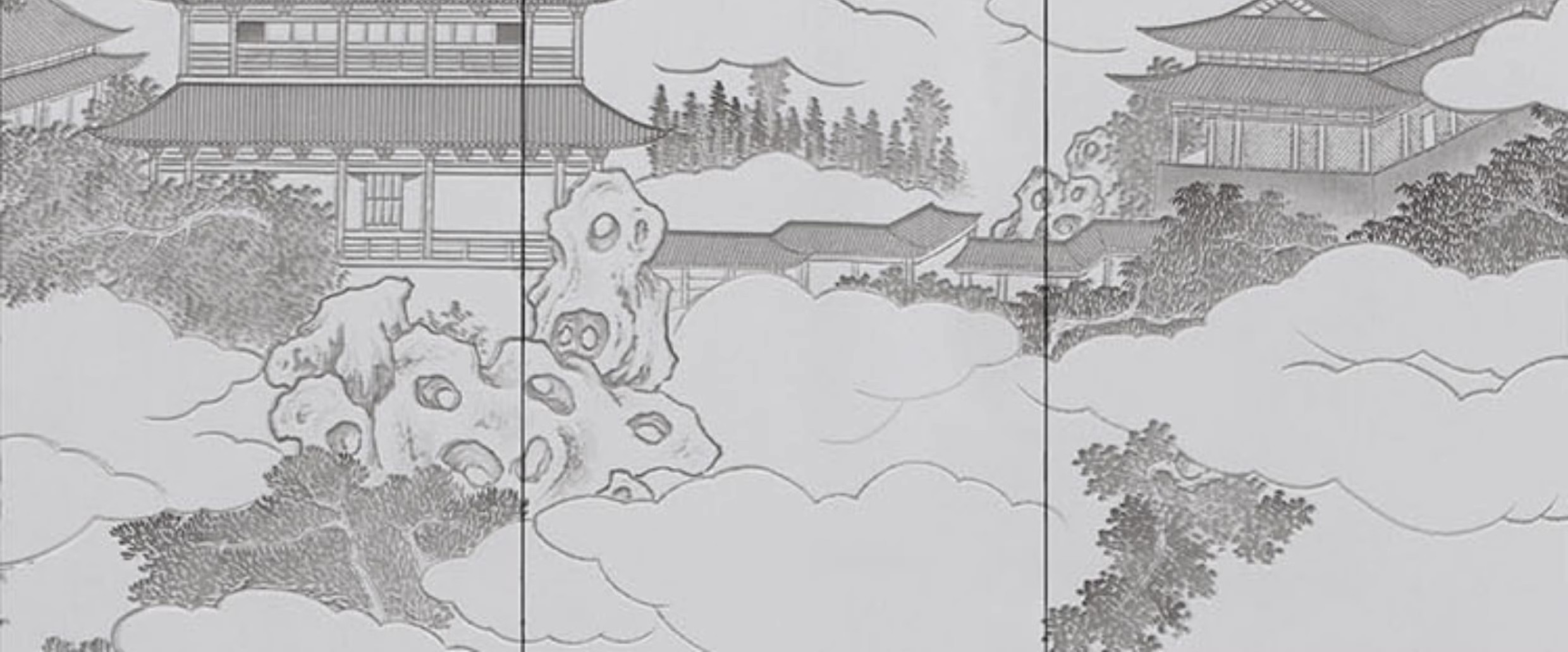 图片[11]-266幅，中式新中式手绘山水建筑竹子抽象古建壁纸壁画装饰画高清贴图素材-美肚杀分享