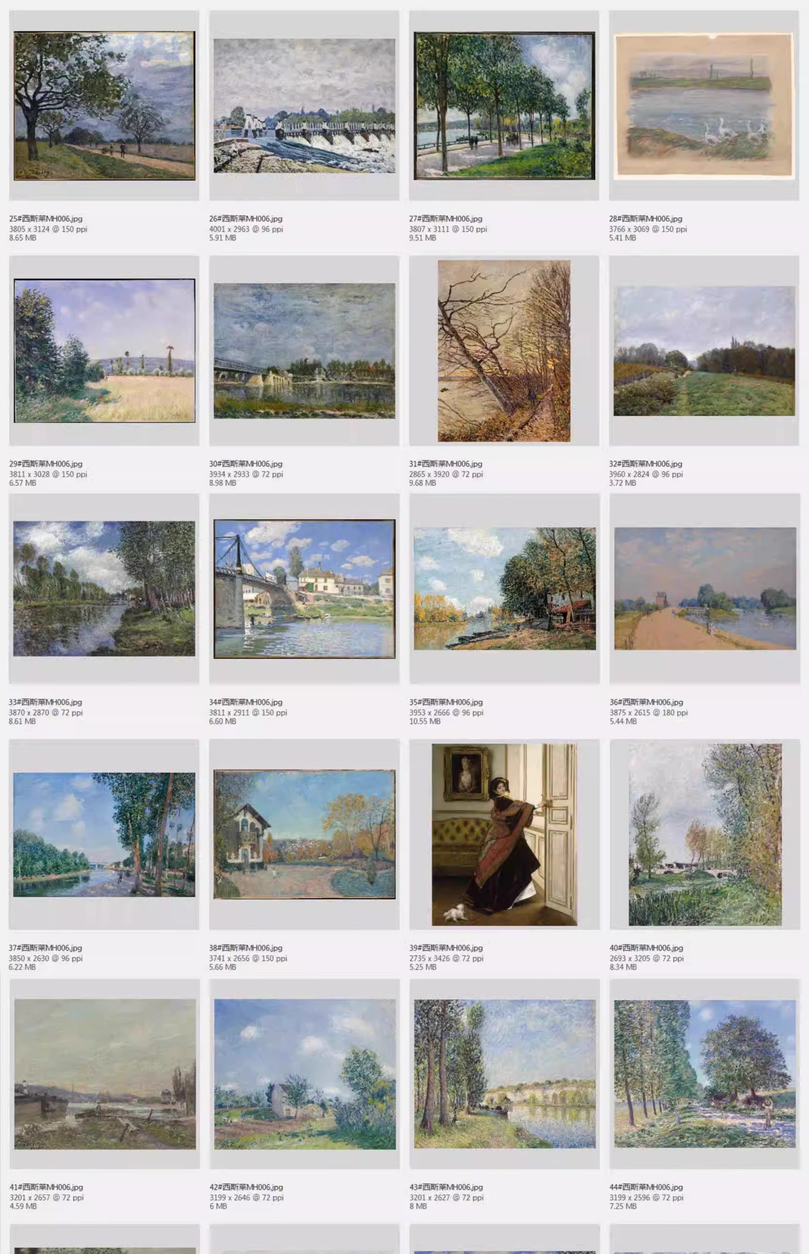 图片[11]-127幅，西斯莱油画作品高清图集 印象派风景绘画参考画册JPG大图画芯素材-美肚杀分享