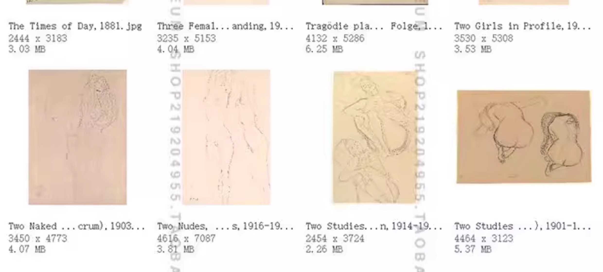 图片[11]-135幅，克里姆特Gustav Klimt 高清素描速写电子版绘画临摹参考资料素材-美肚杀分享