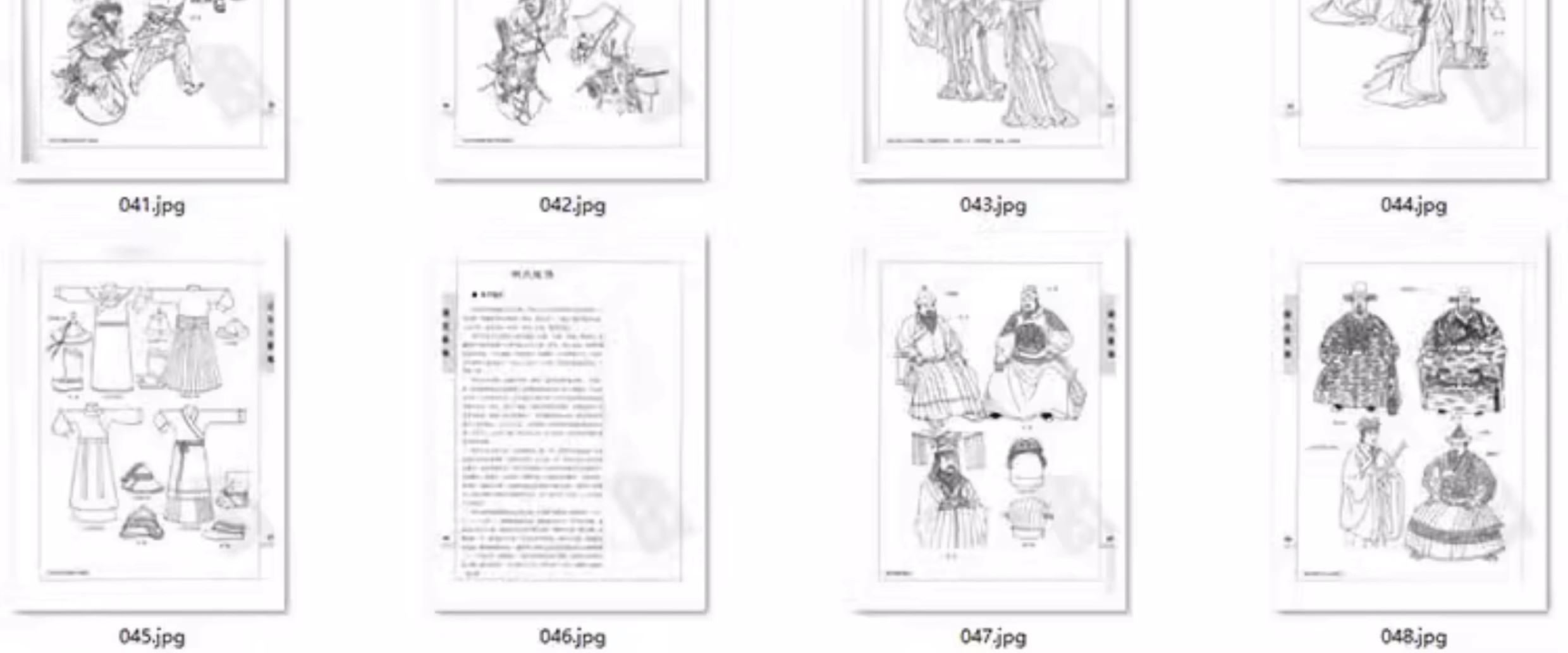 图片[11]-67款，中国古代历史服饰服装汉服官服衣物样式线描线稿白描参考图片素材-美肚杀分享