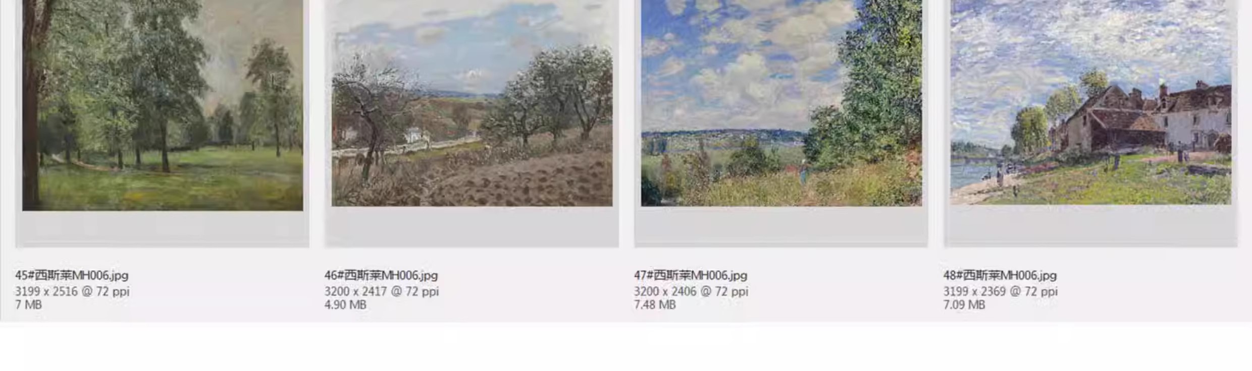 图片[12]-127幅，西斯莱油画作品高清图集 印象派风景绘画参考画册JPG大图画芯素材-美肚杀分享