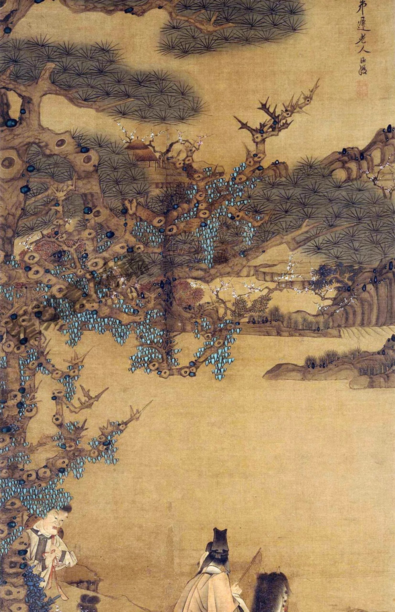 图片[13]-232幅，明 陈洪绶绘画作品合集 花鸟册荷花鸳鸯图蕉林酌酒图高清图片素材-美肚杀分享