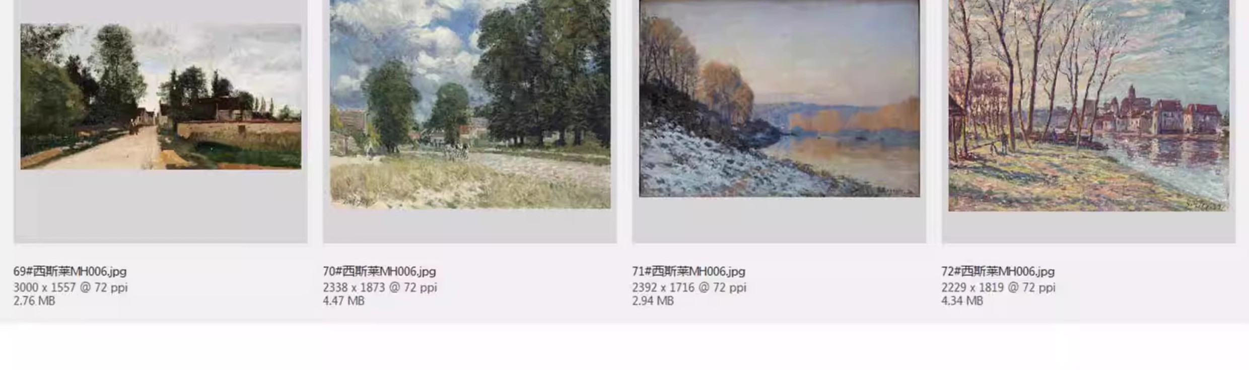图片[14]-127幅，西斯莱油画作品高清图集 印象派风景绘画参考画册JPG大图画芯素材-美肚杀分享