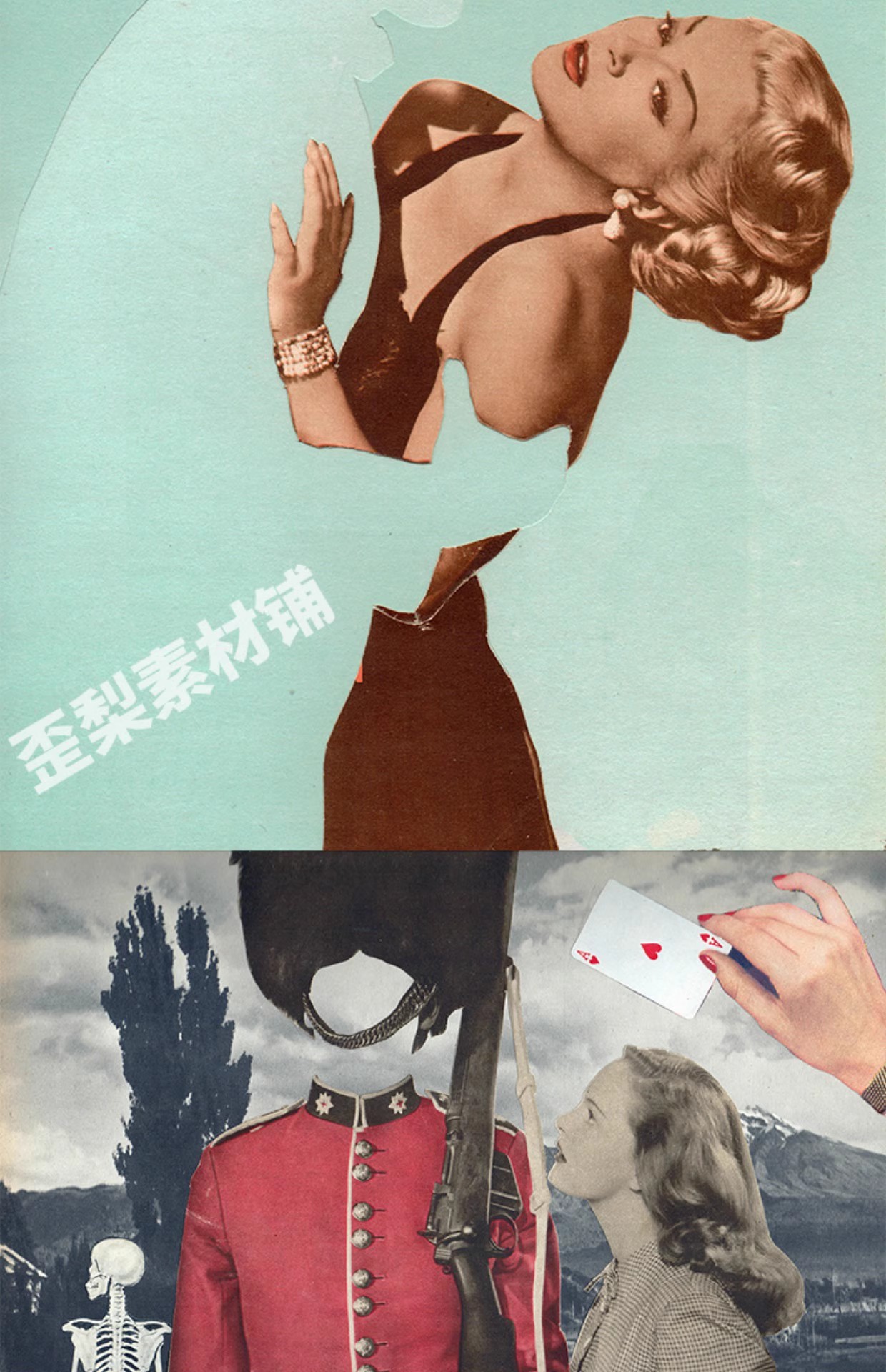 图片[12]-255幅，乔韦伯 Joe Webb 英国超现实主义拼贴画大师作品集插画图片素材-美肚杀分享