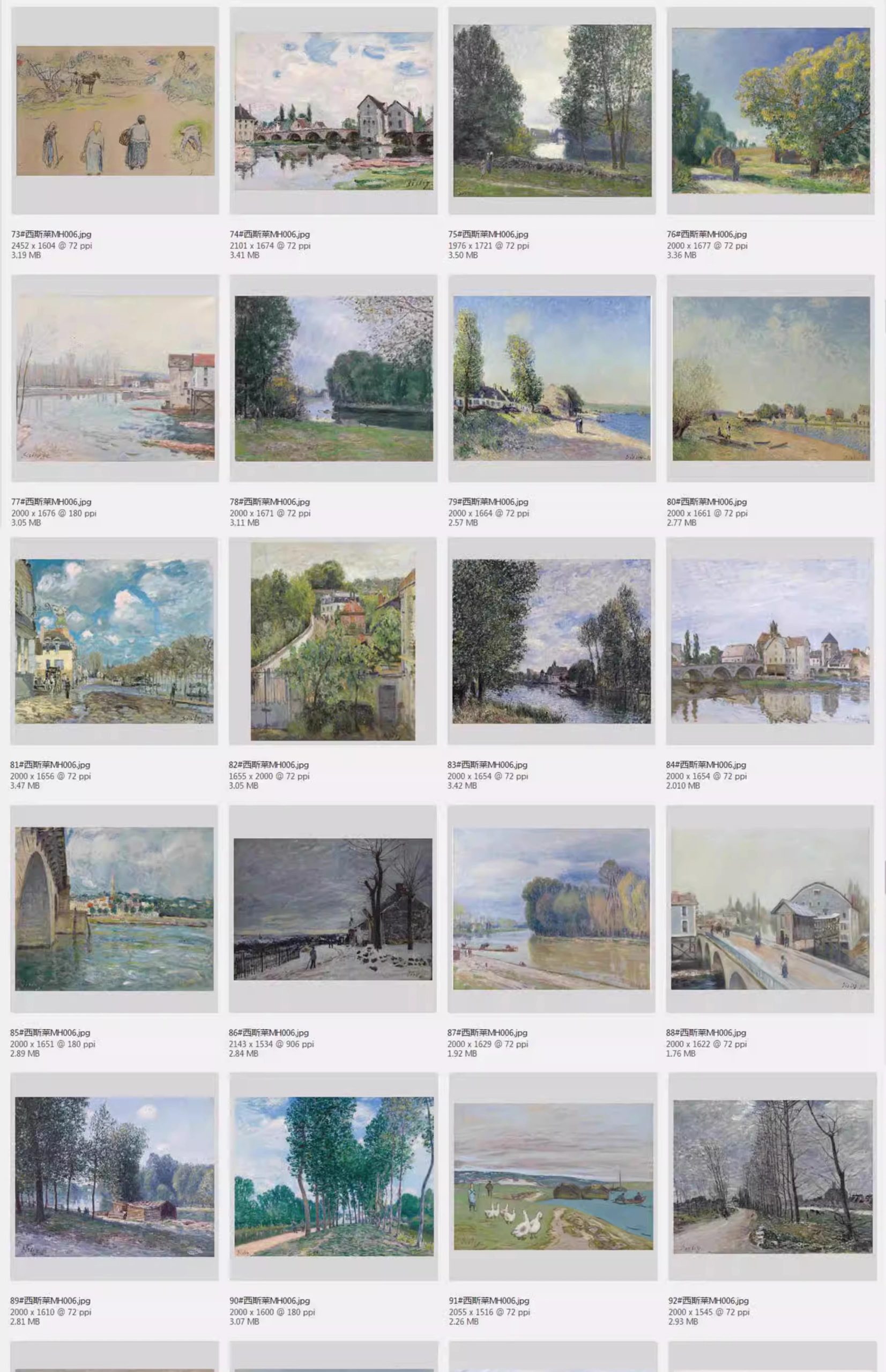 图片[15]-127幅，西斯莱油画作品高清图集 印象派风景绘画参考画册JPG大图画芯素材-美肚杀分享