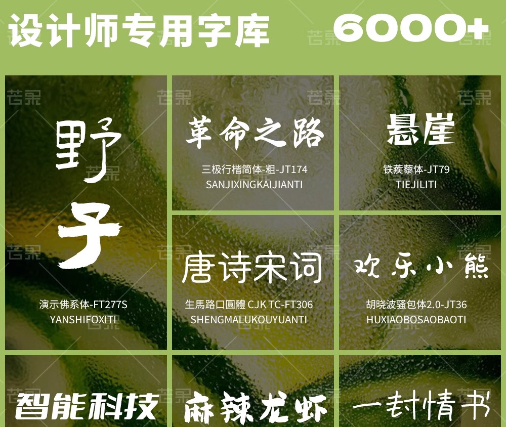图片[5]-【6000 款字体库】Procreate+PS 通用！AI 设计中英文书法毛笔素材，免费商用无限制-美肚杀分享