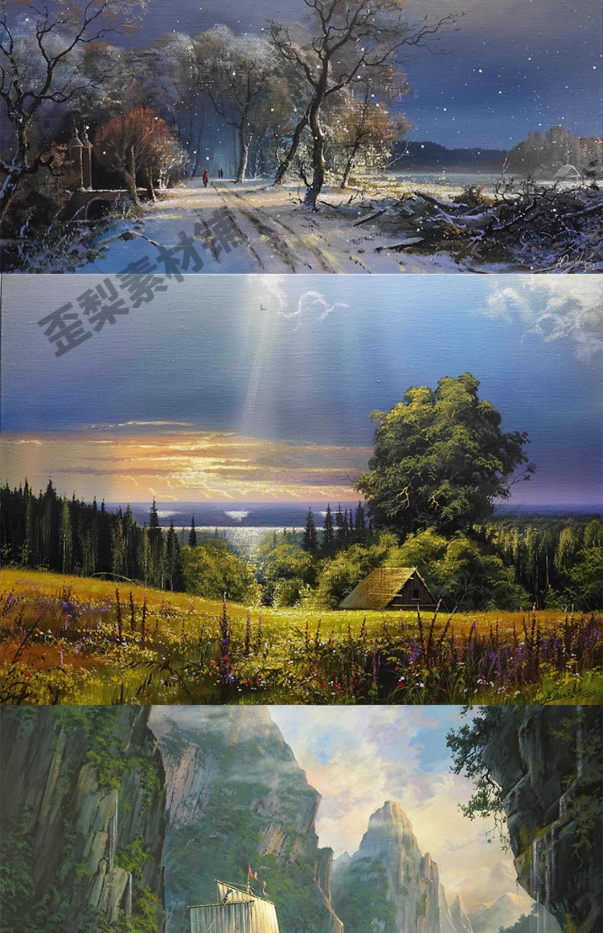 图片[18]-160幅，维克多 尤什科维奇风景光影油画俄罗斯Viktor Yushkevich临摹素材-美肚杀分享
