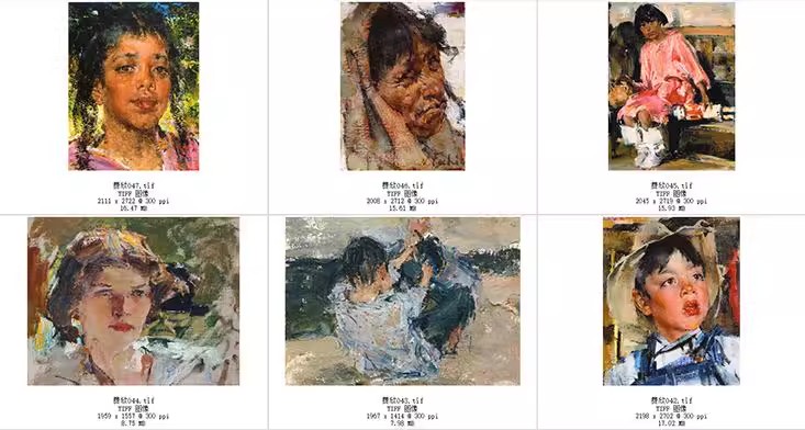 图片[19]-237幅，费欣油画合集 素描人像人物风景静物画芯临摹素材237幅高清电子版-美肚杀分享
