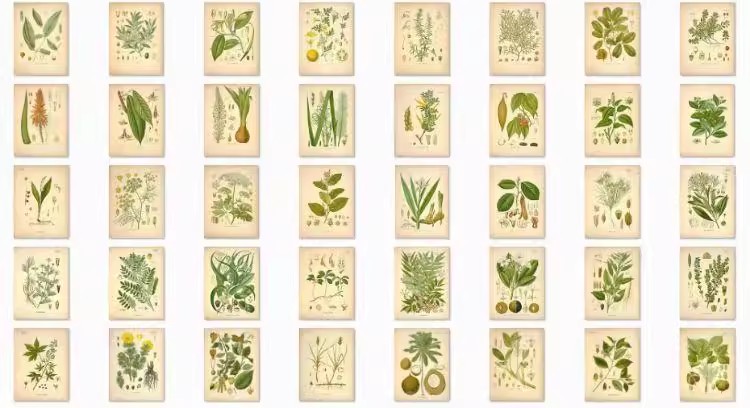 图片[26]-1300张，junk journal复古植物花卉图鉴昆虫花草图谱设计手帐电子图片素材-美肚杀分享