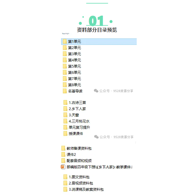 图片[2]-四年级语文下册人教版优质备课资源｜课件精美、说课稿专业、教案详实，配套练习齐全，一站式解决备课说课所有需求-美肚杀分享